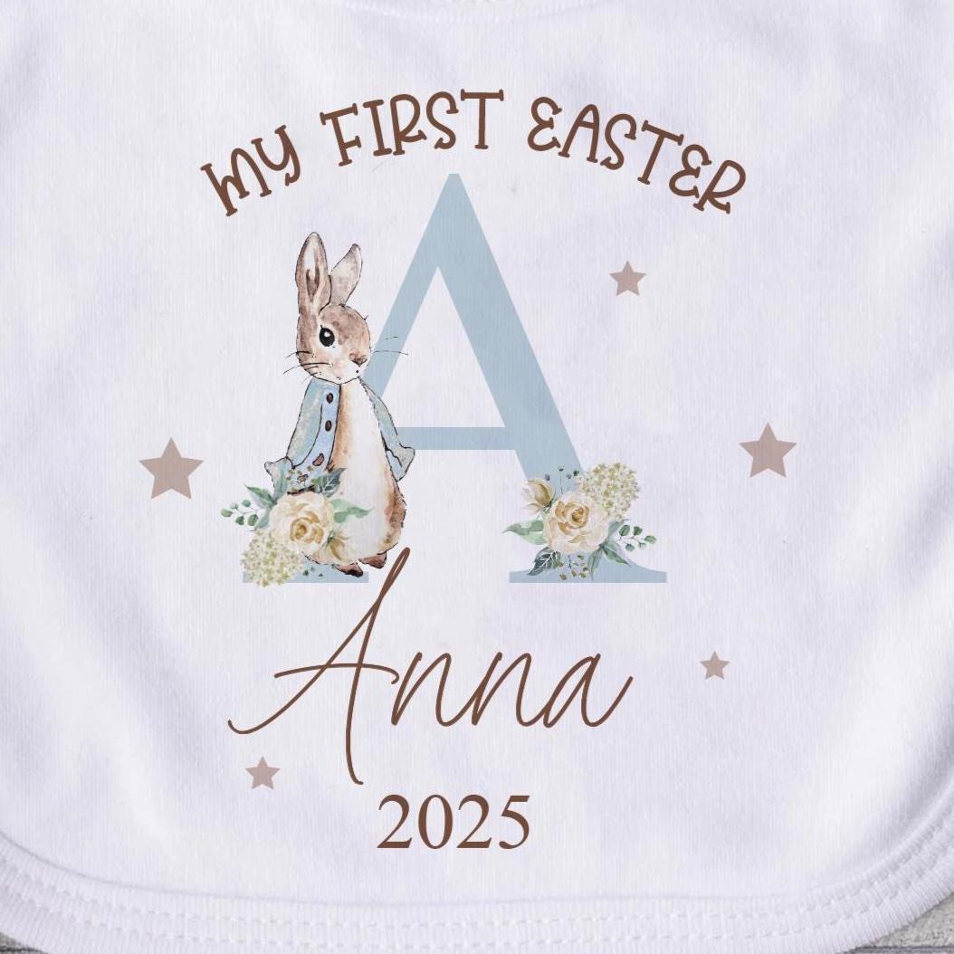 Personalised First Easter Baby Bib, Baby First Easter Outfit, Baby First Easter Bib, Bib Easter Bunny, Baby Easter Bib, Baby