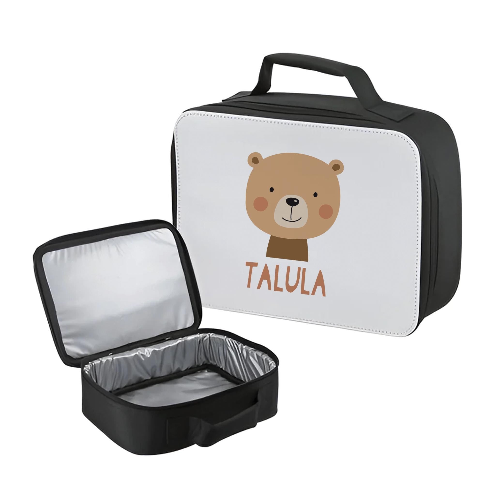 Personalised Bear Lunch Bag, Bear School Lunch Bag, Kids Animal Cooler Bag, Boys School Lunch Bag Children Student, Back To School