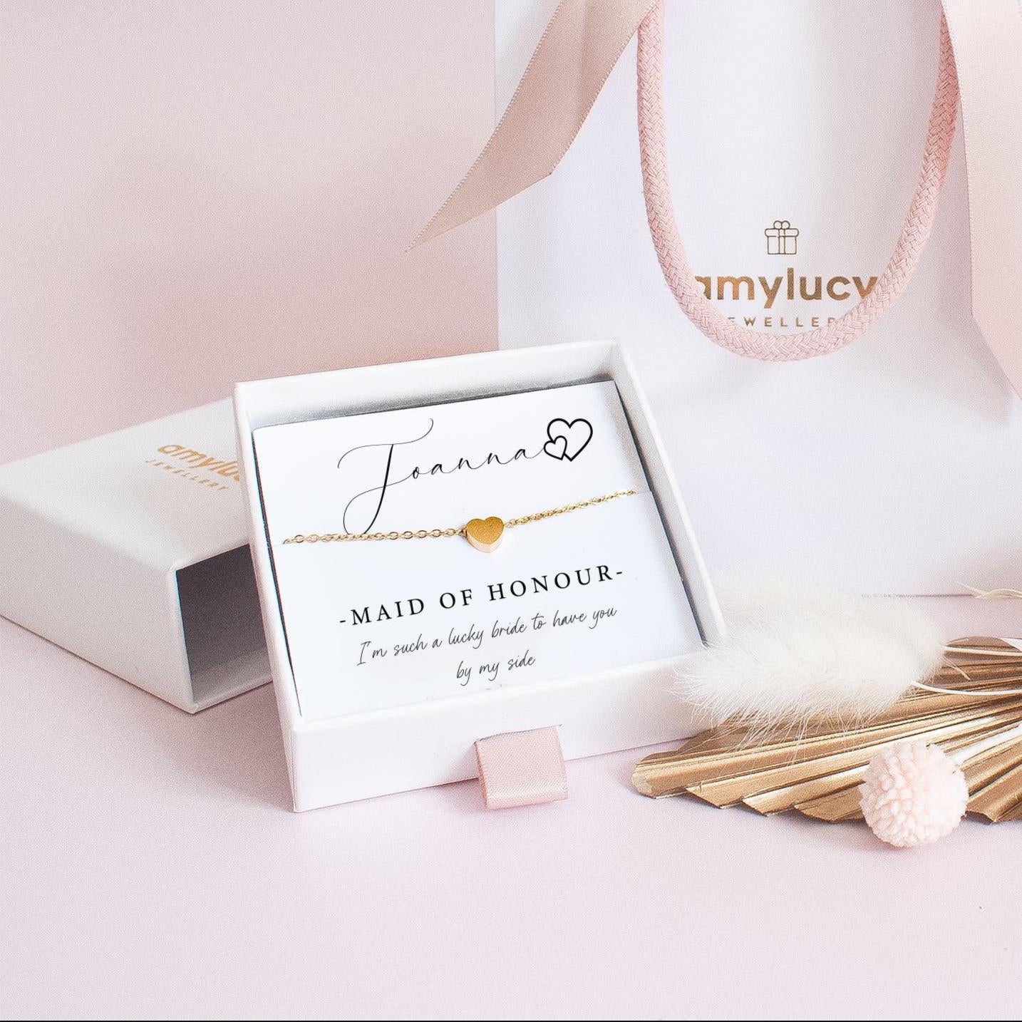 Personalised Bridesmaid Gift Necklace, Bridesmaid Jewellery, Thank You Bridesmaid Gift, Personalised Bridesmaid, Thank You Maid of Honour