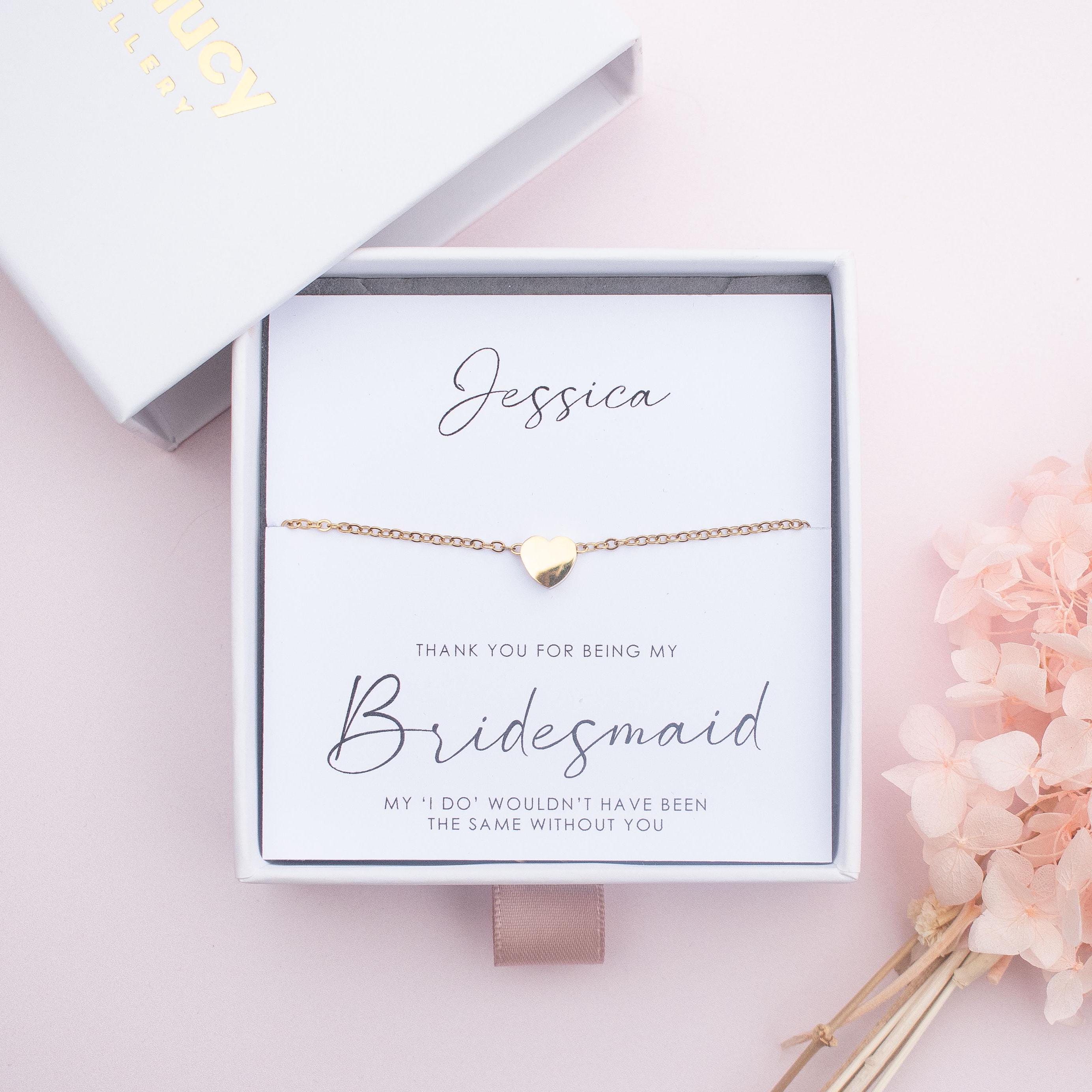 Personalised Bridesmaid Gift Necklace, Bridesmaid Jewellery, Thank You Bridesmaid Gift, Personalised Bridesmaid, Thank You Maid of Honour