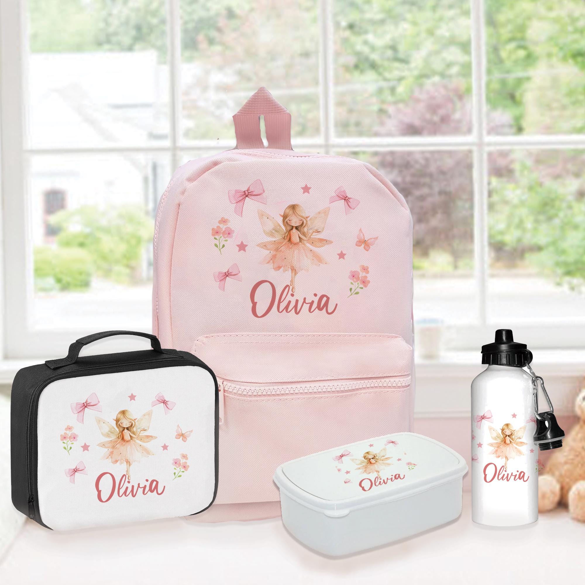 Personalised Fairy Backpack, Fairy School Bag, Fairy Princess  Girl Nursey Rucksack, Girls School Backpack, Pink Children Student Backpack