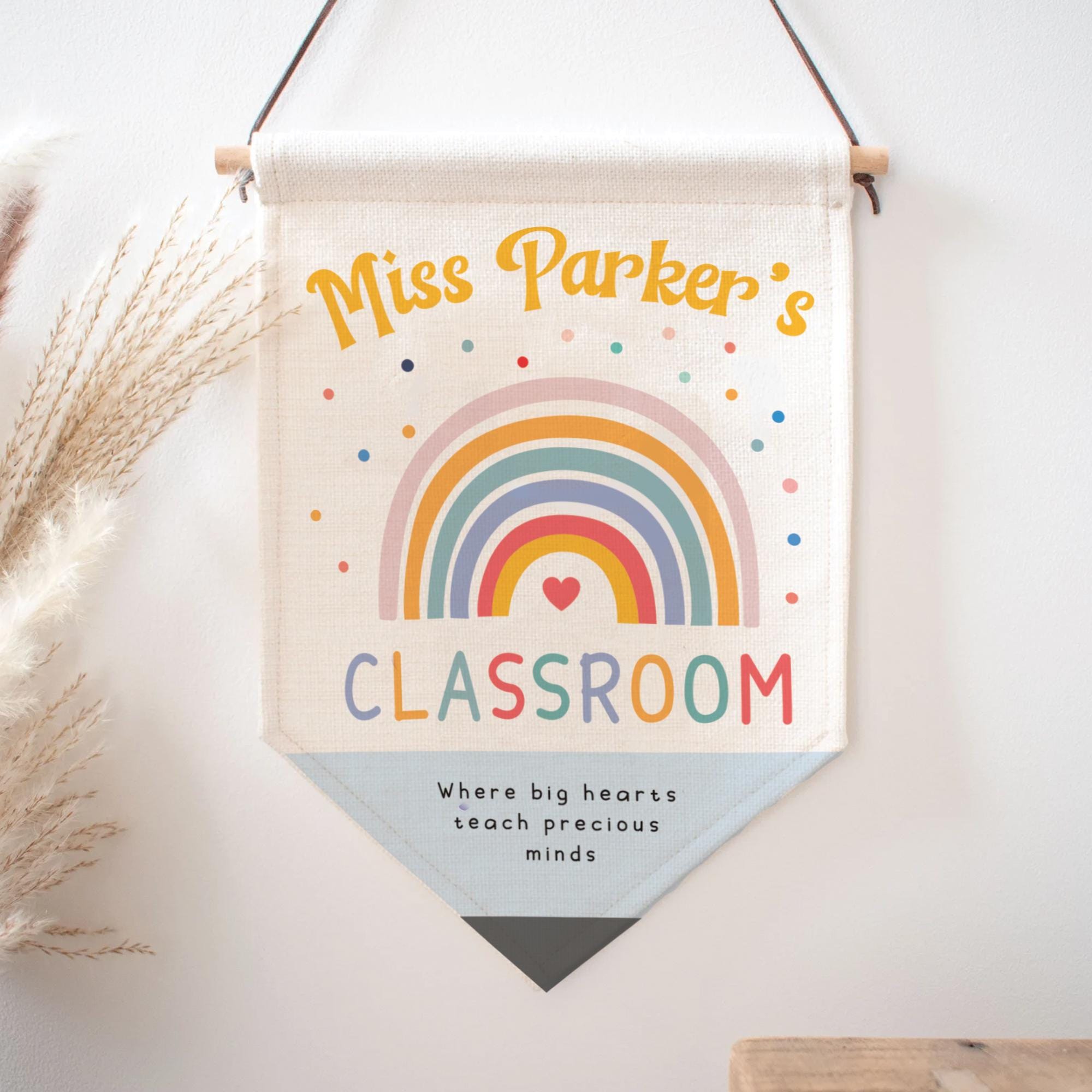 Personalised Teacher Class Room Flag, Teacher Gift, Personalised Teacher Gifts, Teacher Classroom Flag, Classroom Decor, Teacher Flag, Decor