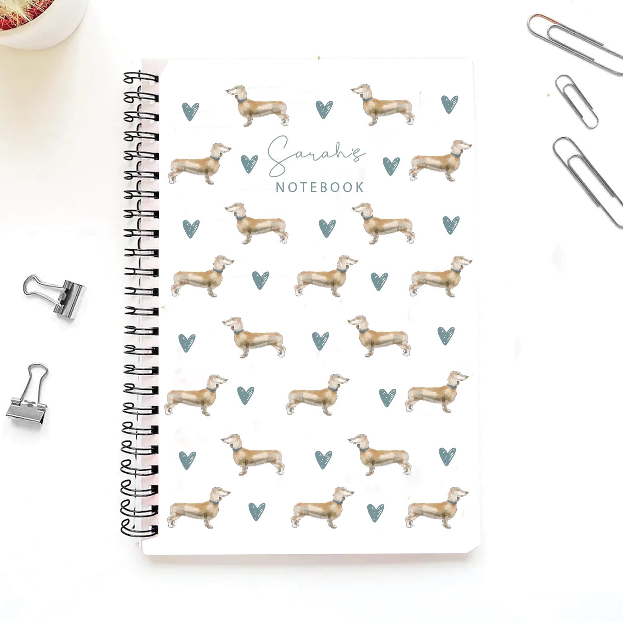 Personalised Dachshund Journal, Dachshund Gift For Her, Sausage Dog Notebook, Sausage Dog Gifts, Personalised Dog Gift, Dog Gifts, Dog Lover