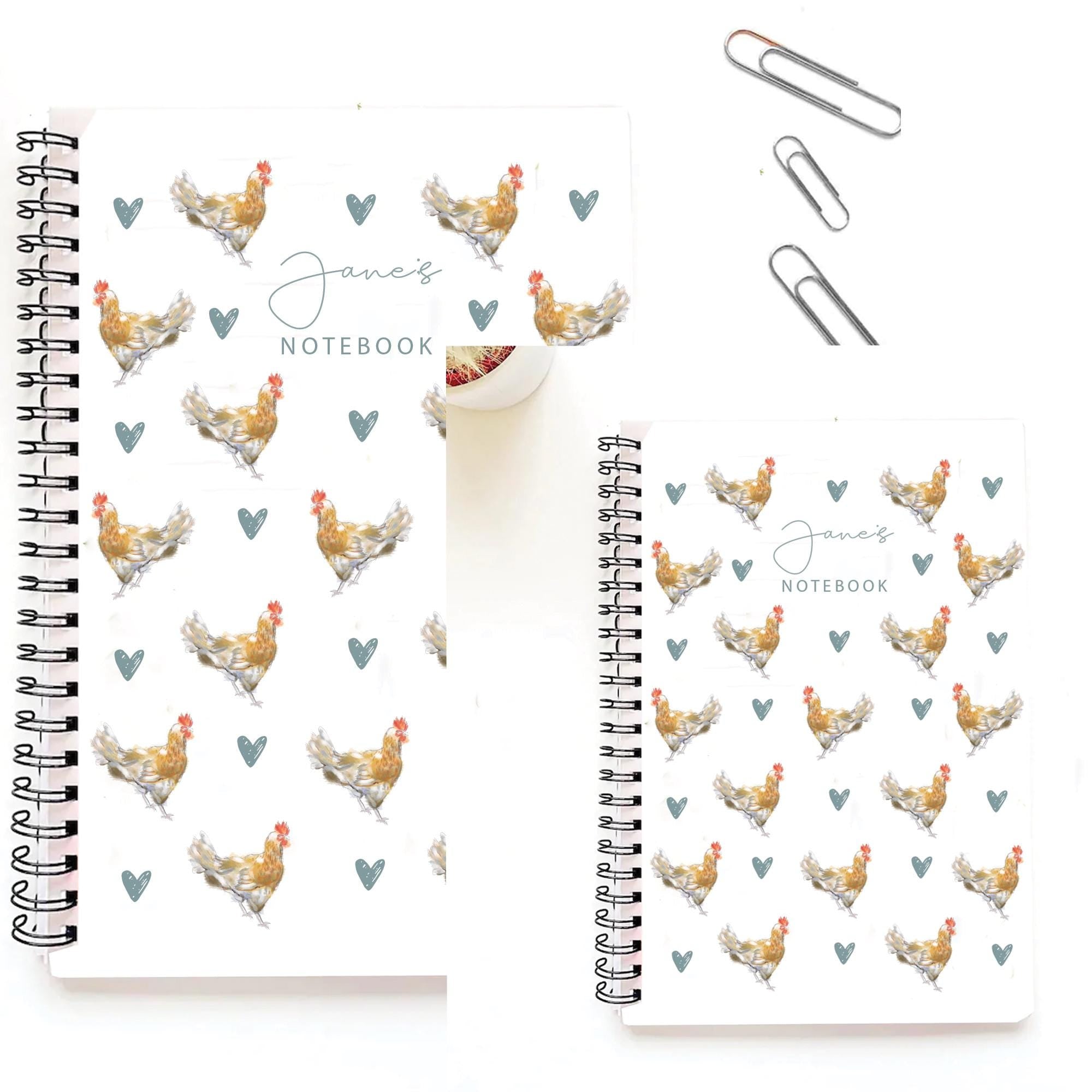Personalised Chicken Journal, Chicken Gift For Her, Chickens Notebook, Chicken Animal Gifts, Personalised Chicken Gift, Chicken Lover