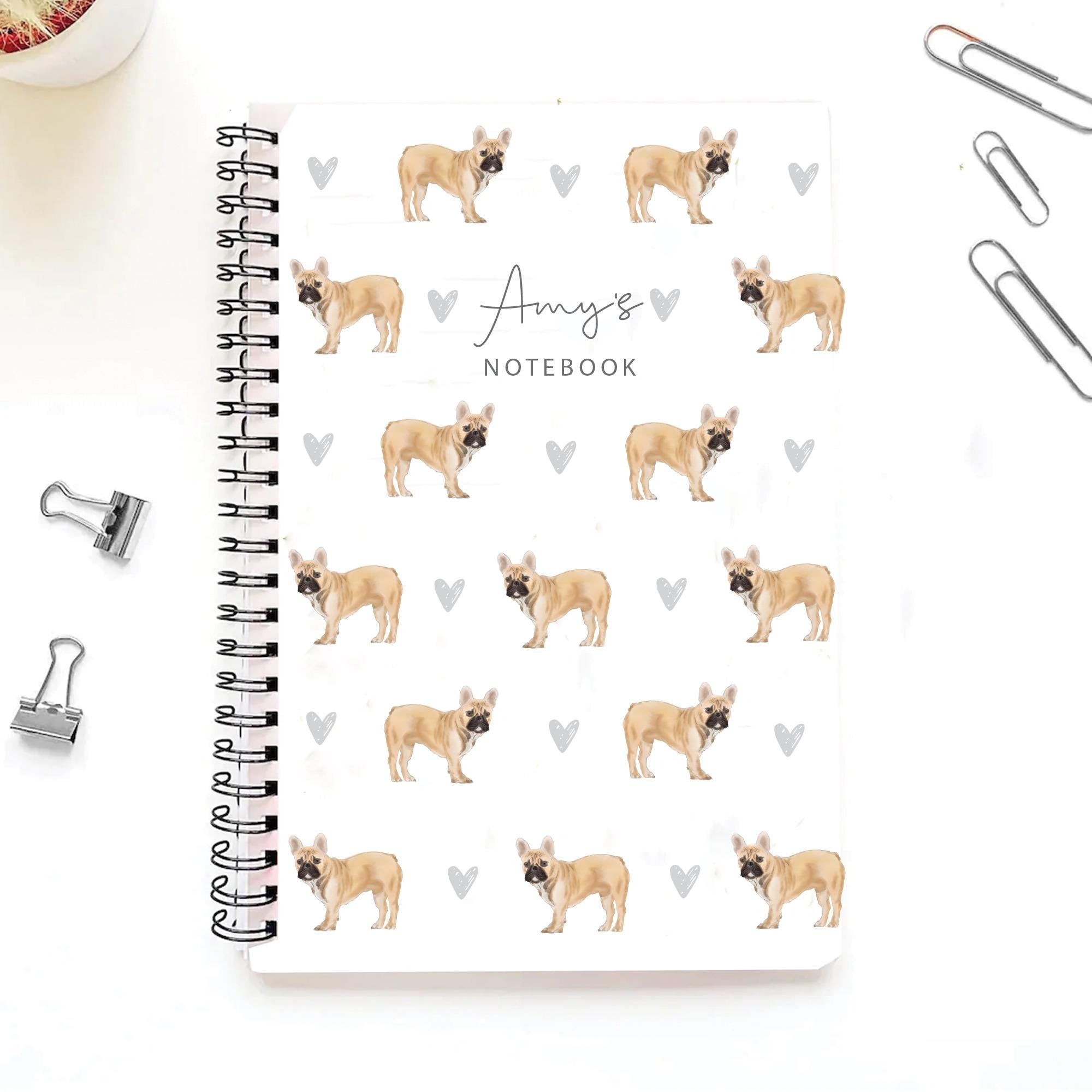 Personalised French Bulldog Journal, French Bulldog  Gift For Her, French Bulldog  Notebook, French Bulldog Dog Gifts, Dog Lover