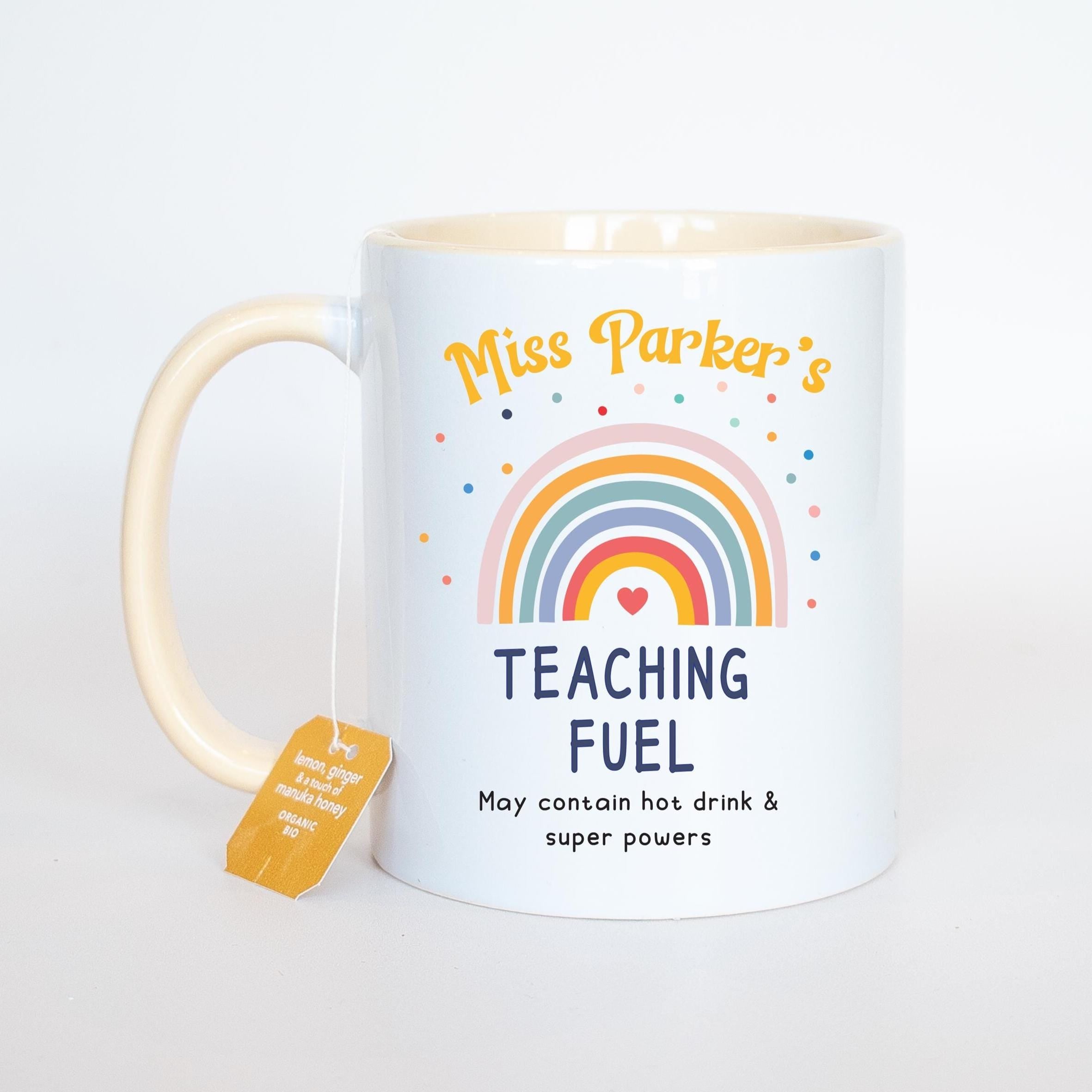 Personalised Teacher Mug, Teacher Gift, Personalised Teacher Gifts, Personalised Coffee Mug, Teaching Assistant Gift, Rainbow Mug, Rainbow