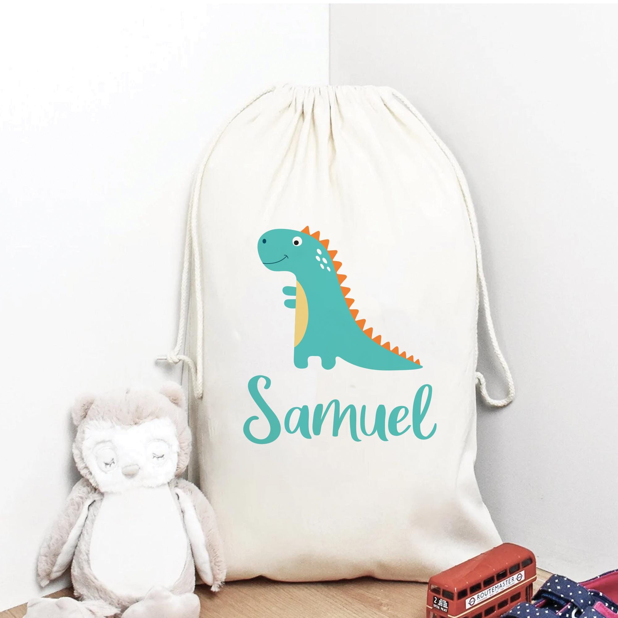 Personalised Dinosaur Toy Sack, Personalised Toy Bag, Large Toy Sack, Child's Storage Bag, Boys Toy Storage, Child's Toy, Dinosaur Bedroom