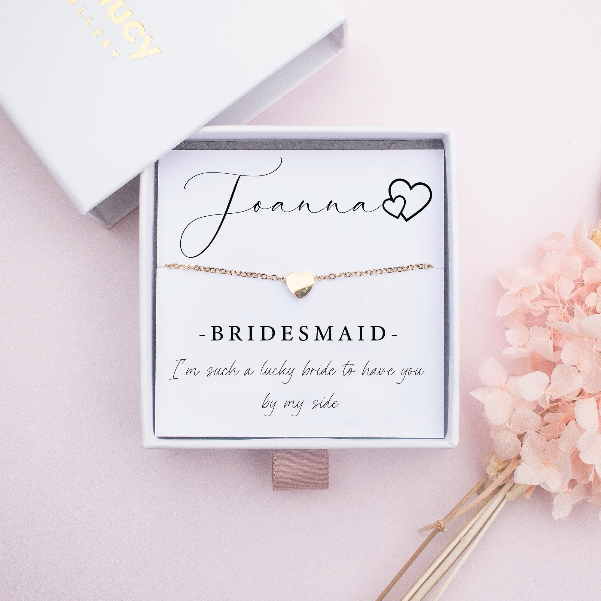 Personalised Bridesmaid Gift Necklace, Bridesmaid Jewellery, Thank You Bridesmaid Gift, Personalised Bridesmaid, Thank You Maid of Honour