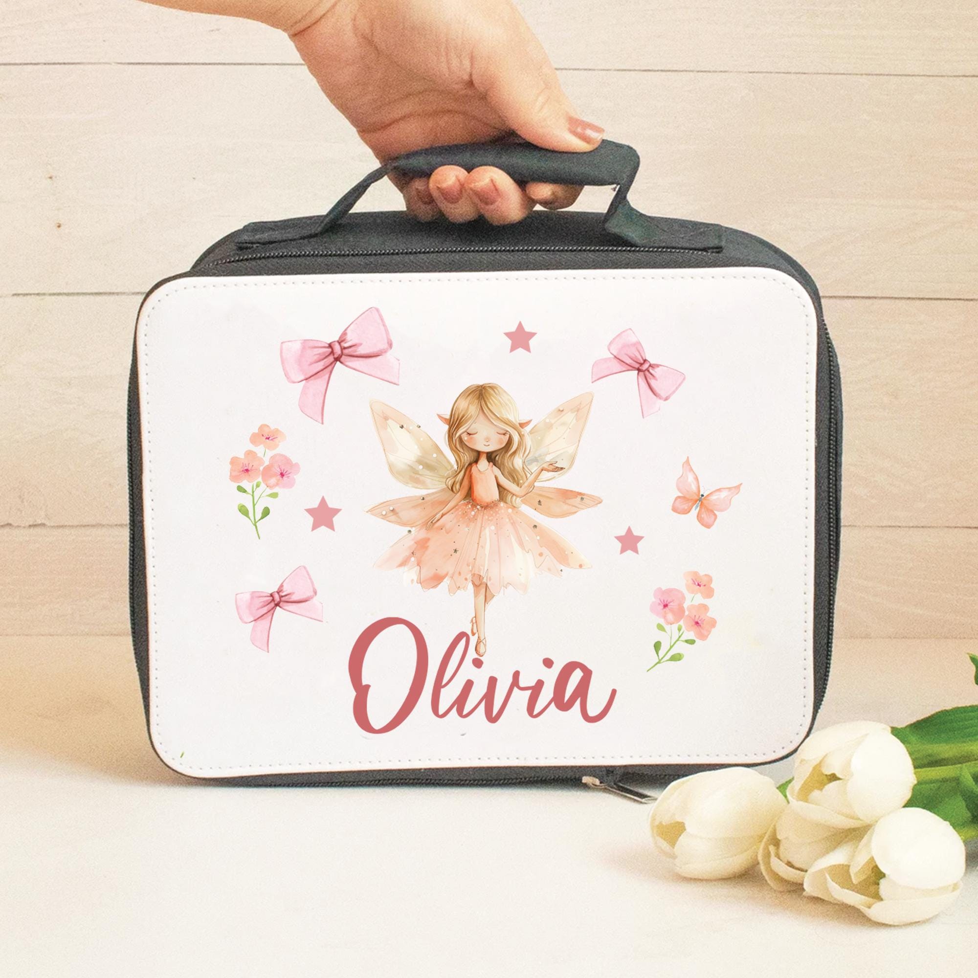 Personalised Fairy Lunch Bag, Fairy Princess School Lunch Bag, Kids Animal Cooler Bag, Boys School Lunch Bag Children Student,