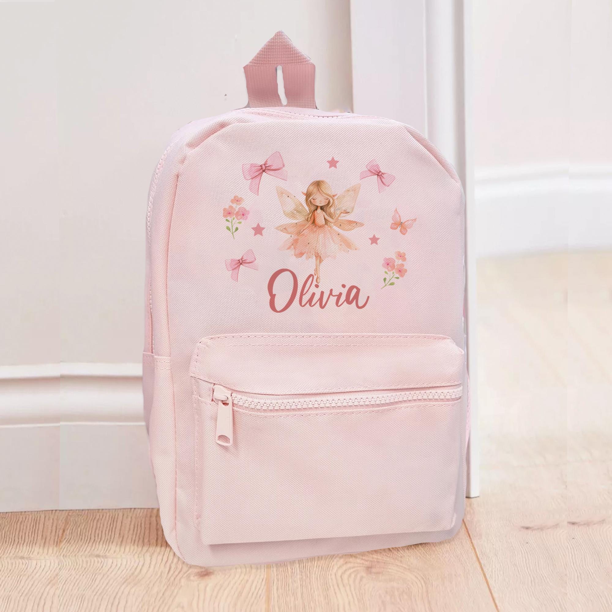 Personalised Fairy Backpack, Fairy School Bag, Fairy Princess  Girl Nursey Rucksack, Girls School Backpack, Pink Children Student Backpack