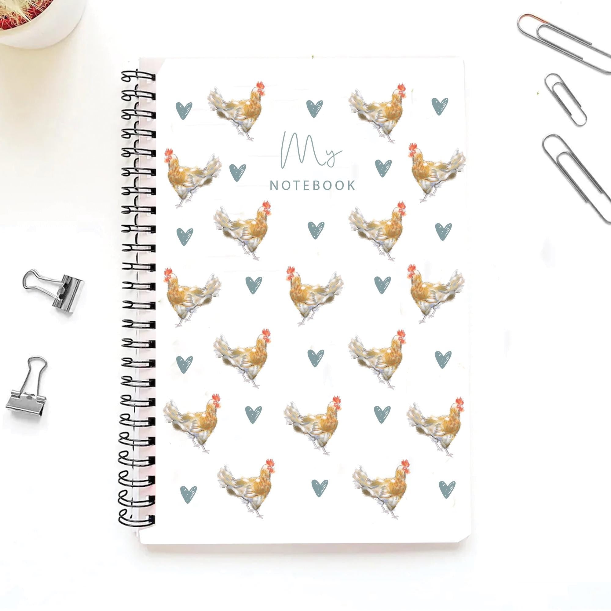 Personalised Chicken Journal, Chicken Gift For Her, Chickens Notebook, Chicken Animal Gifts, Personalised Chicken Gift, Chicken Lover