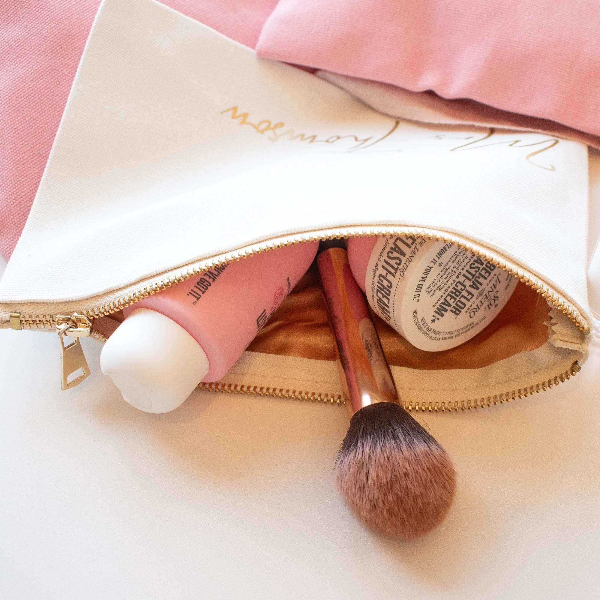 Personalised Bridesmaid Makeup Bag, Gold Hen Night Bridesmaid Make Up Bag Gift, Personalised Bridesmaid Gifts, Wedding Bridesmaid Gift