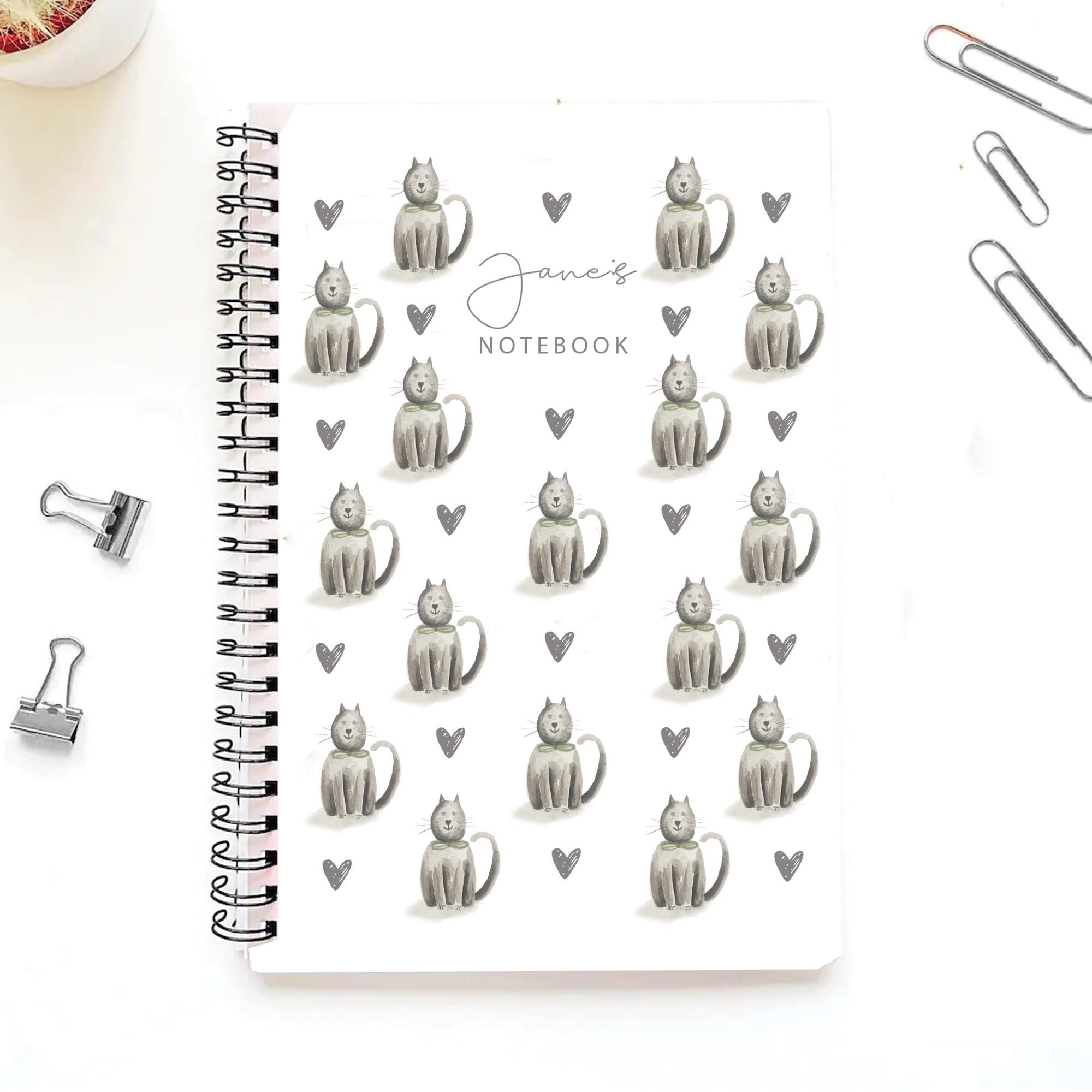 Personalised Black Cat Journal, Cat Gift For Her, Black Cat Notebook, Black Cat Gifts, Personalised Cat Gift, Cat Lover