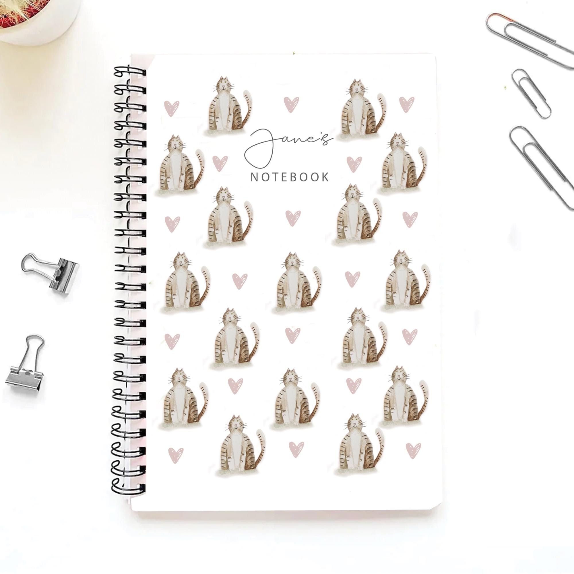 Personalised Tabby Cat Journal, Cat Gift For Her, Tabby Cat Notebook, Cat Owner Gifts, Personalised Cat Gift, Cat Lover
