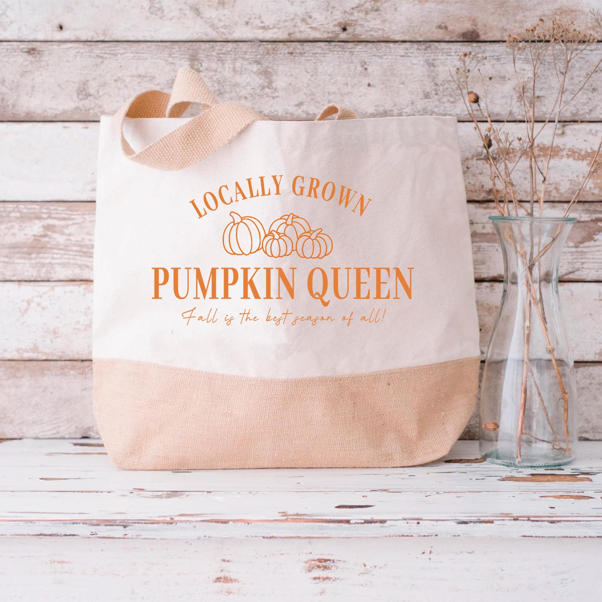 Personalised Pumpkin Queen Jute Bag, Pumpkin Picking Bag, Pumpkin Patch Bag, Autumn Pumpkin Bag, Fall Jute Tote Bag, Pumpkin Jute Bags