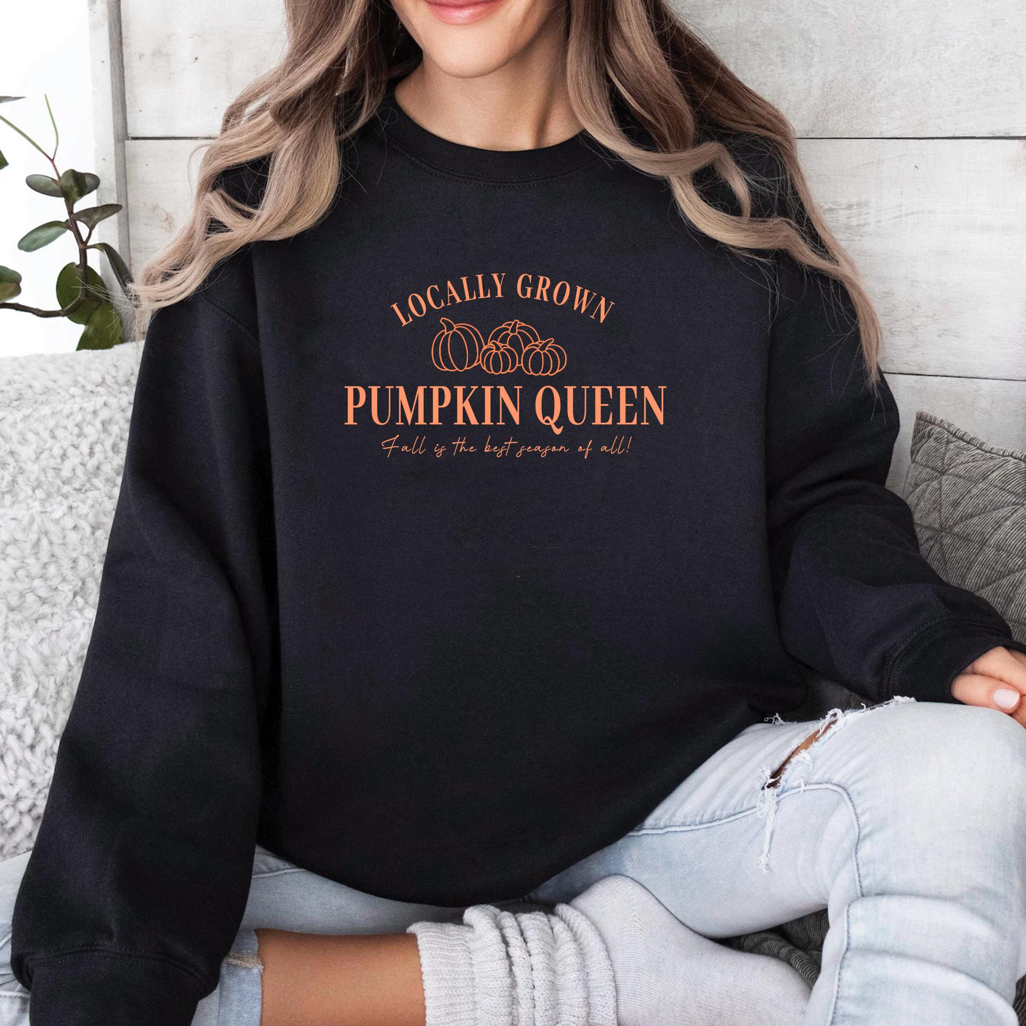 Personalised Pumpkin Queen Jumper, Pumpkin Mum Sweater, Pumpkin Patch Jumper, Autumn Pumpkin Sweater, Fall Sweater, Black Jumper