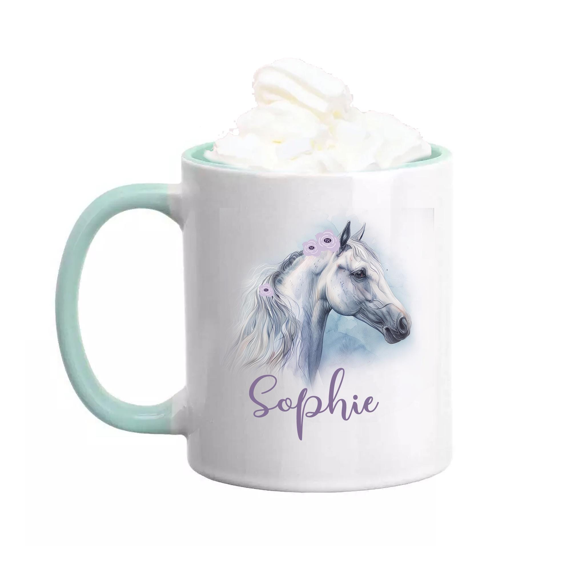 Personalised Horse Mug, Pretty Horse Mug, Girls Name Horse Mug, Pretty Horse Decor, Pretty Horse Gift, Horse Owner Gift, Horse Lover Gift