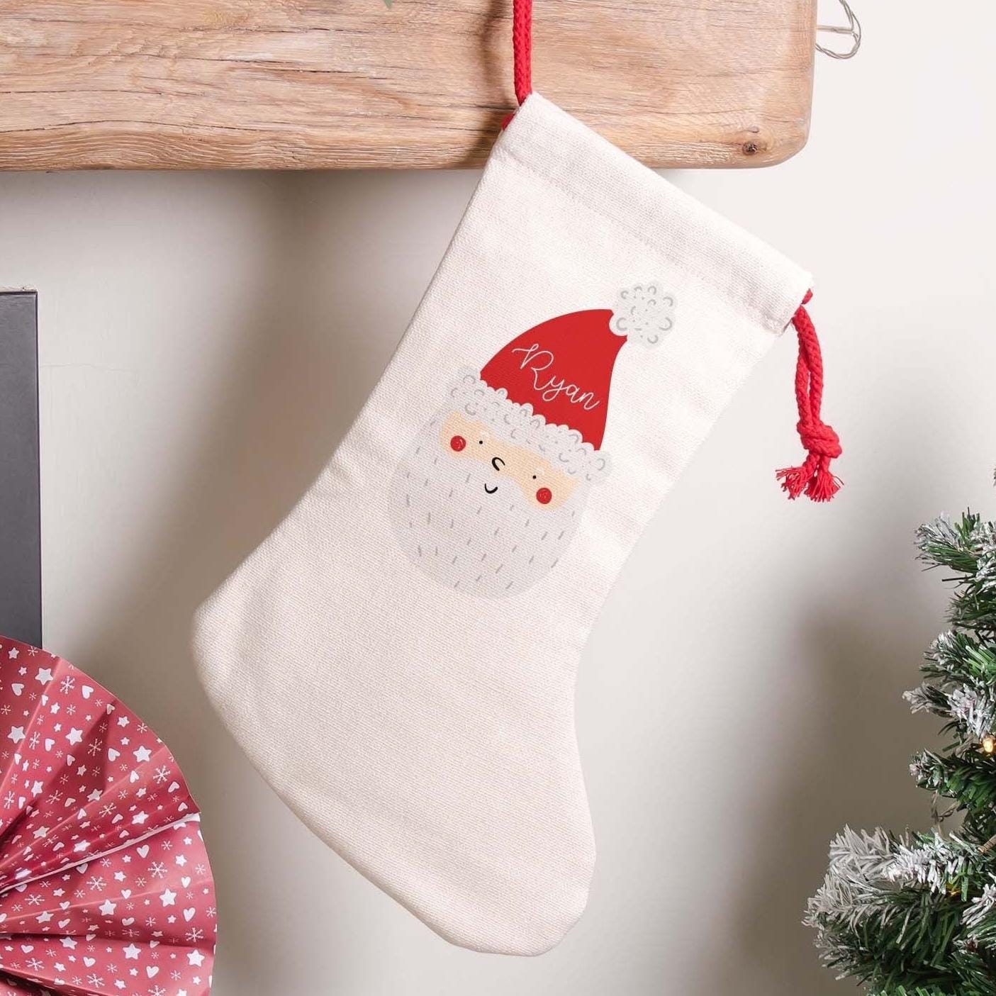 Personalised Christmas Stocking, Santa Christmas Stocking, Santa Stocking, Xmas Stocking, Christmas Décor, Christmas Present Stocking, Xmas