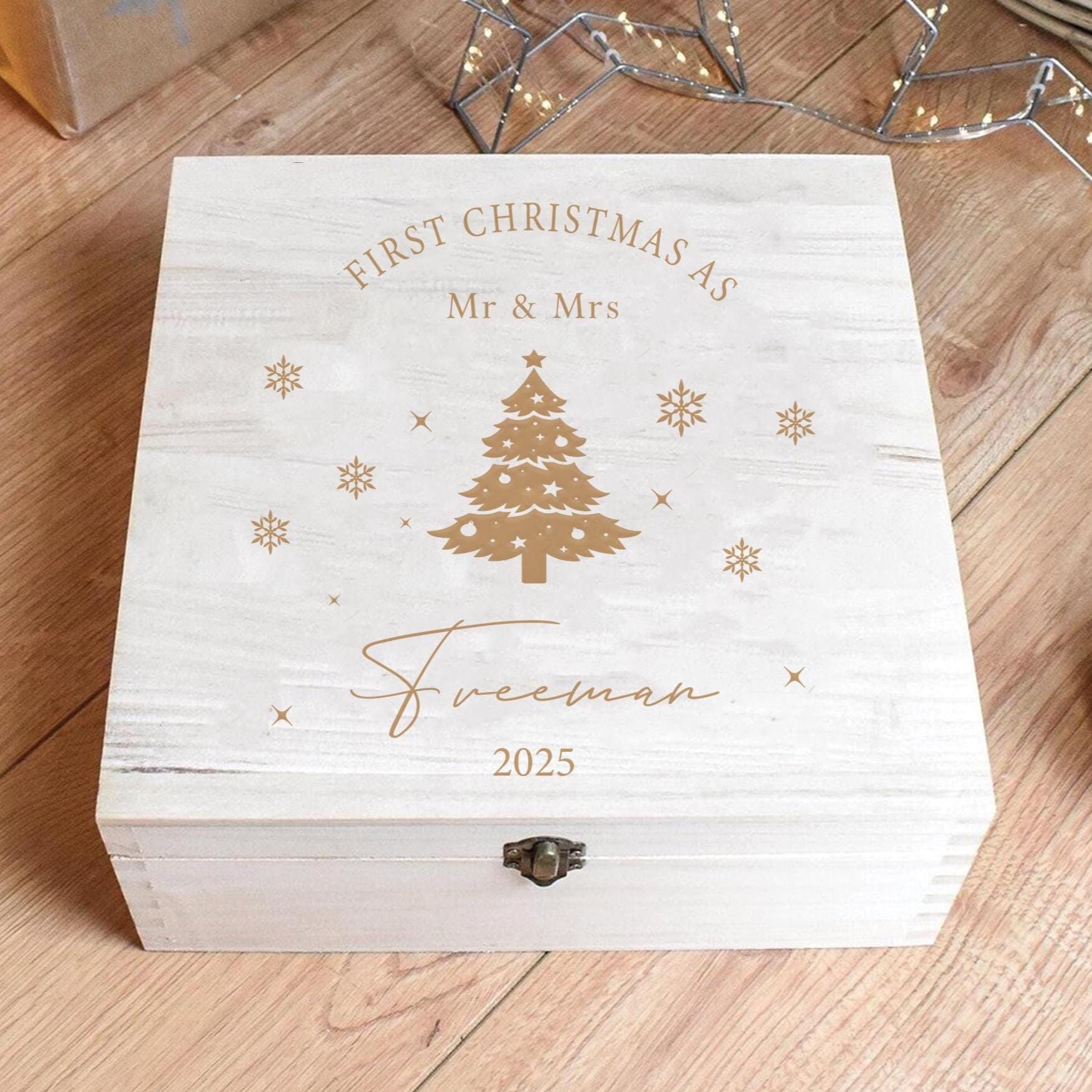 Personalised First Christmas as Mr and Mrs Eve Box, First Christmas as Mrs Eve  Box, Mrs Engraved Christmas Eve Box, New Husband Wife