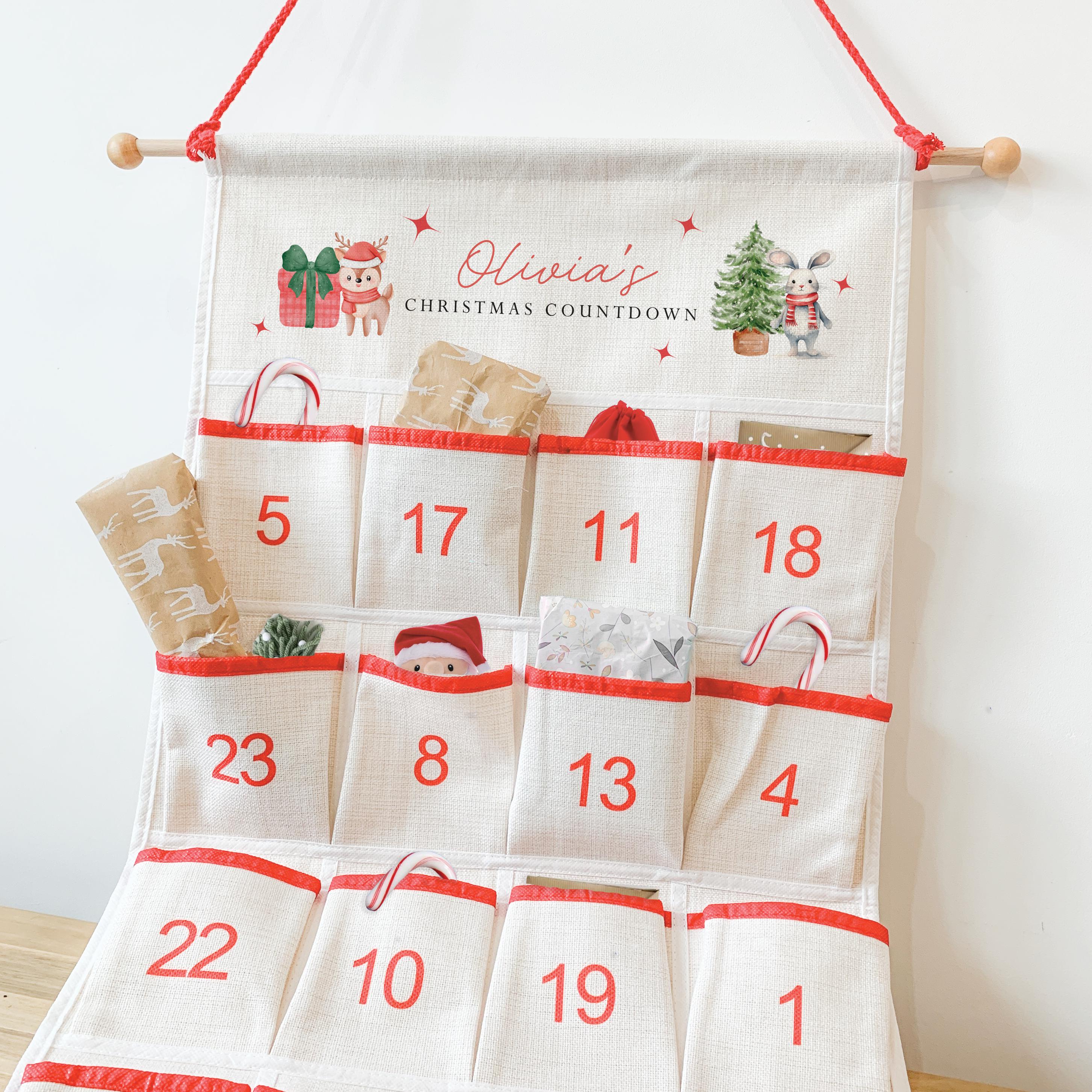 Personalised Christmas Reindeer Advent Calendar, Rabbit Christmas Coun ...