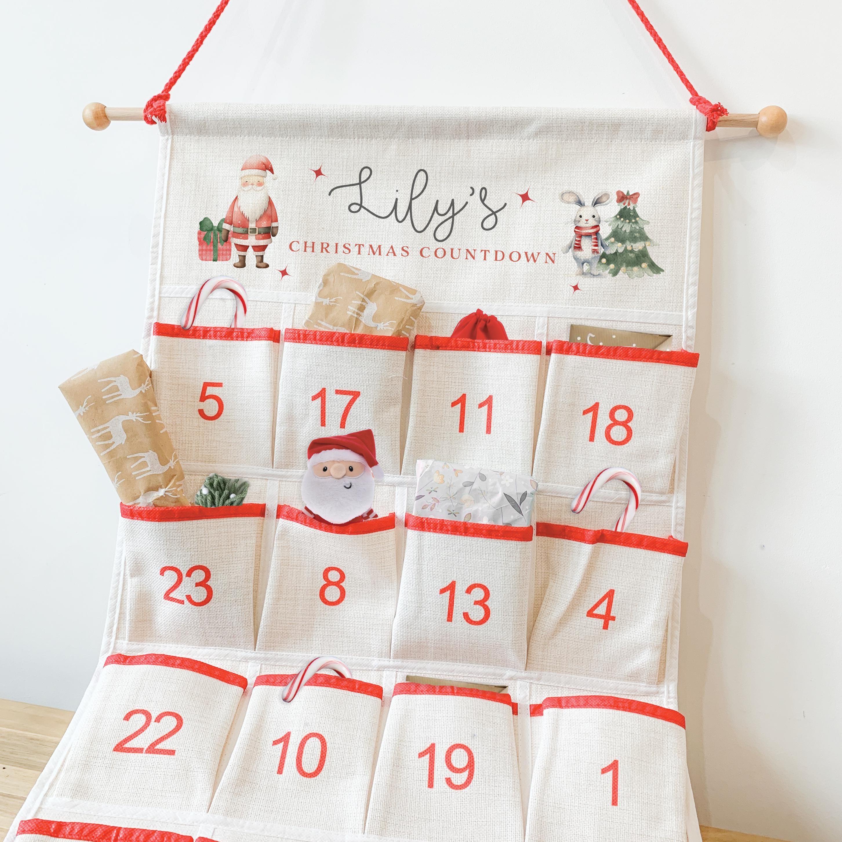 Personalised Christmas Advent Calendar, Christmas Countdown, Kids Advent Calendars, Family Advent Calendar, Christmas Decor, Refillable