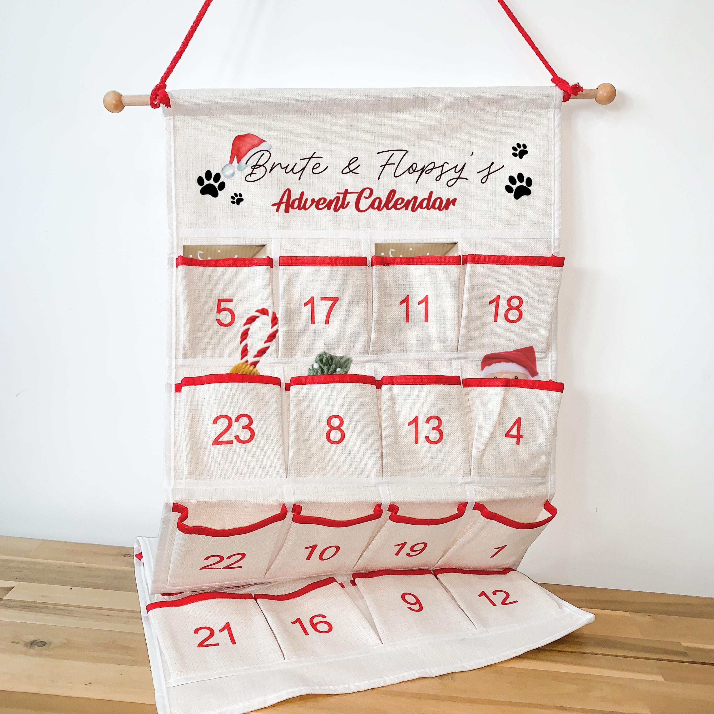 Personalised Christmas Pet Advent Calendar, Dog Christmas Countdown, Pets Advent Calendars, Cats Advent Calendar, Christmas