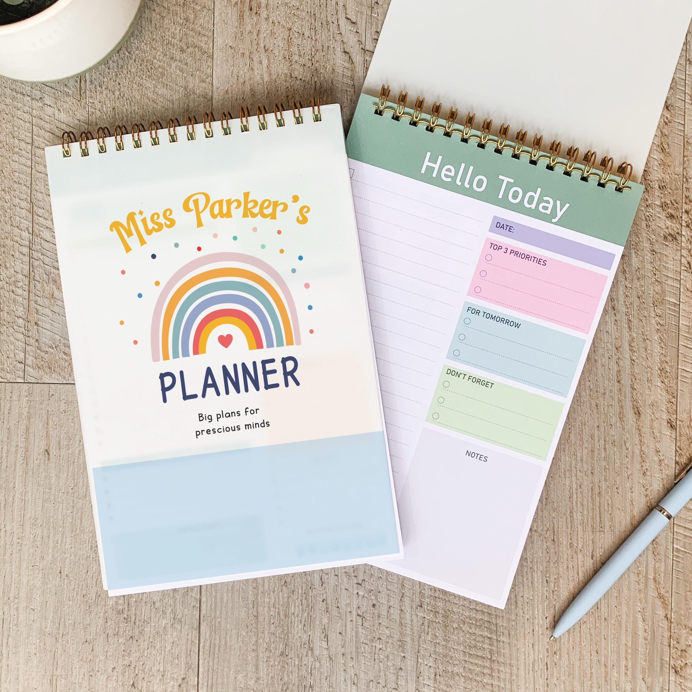 Personalised Teacher Planner, School Teacher, Teacher Notebook, Teacher Thankyou Gift, School Assistant