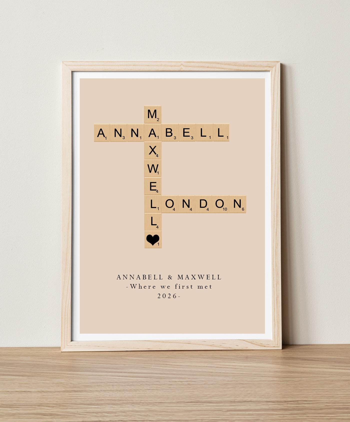 Personalised Family Crossword Name Print