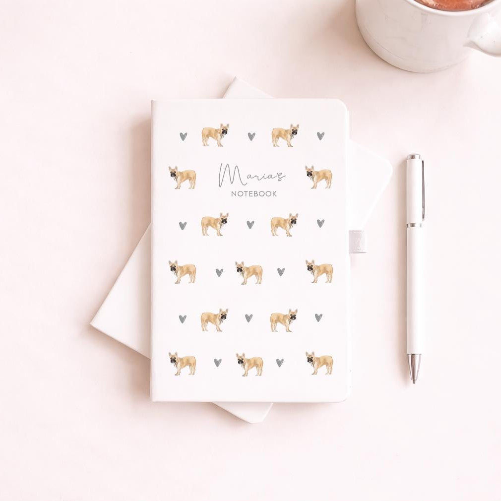 Personalised French Bull Dog Journal, French Bull Dog Gift For Her, French Bull Dog Notebook, French Bull Dog Gifts, Personalised Dog Gift,