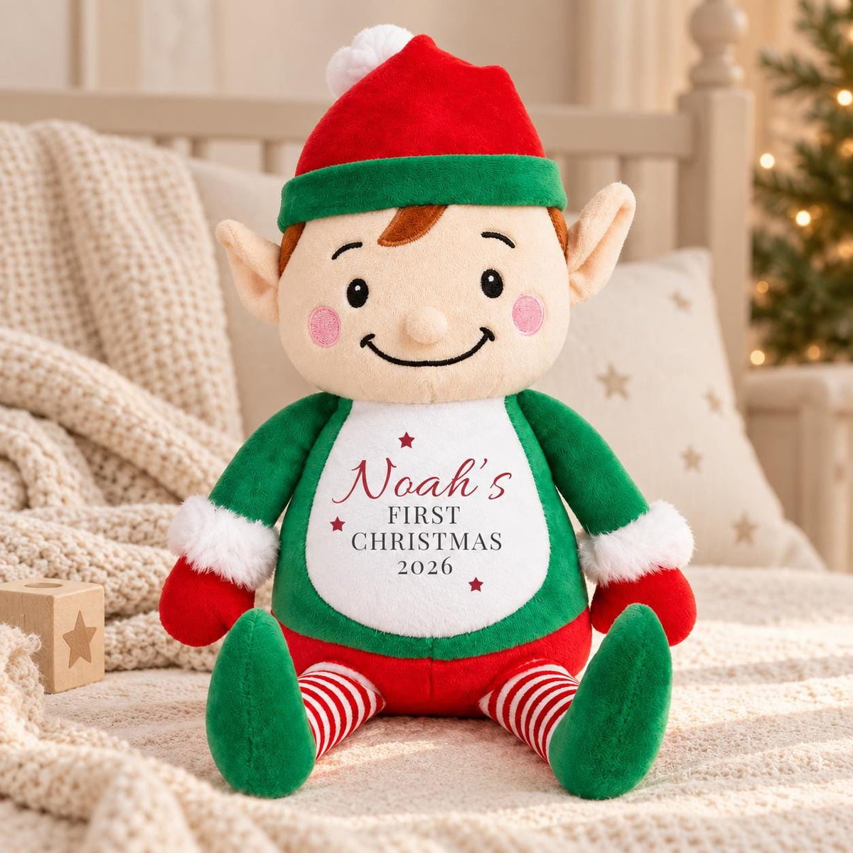 Personalised Baby’s First Christmas Elf, My First Christmas 2026 Gift, Personalised Christmas Teddy, Baby Christmas Keepsake