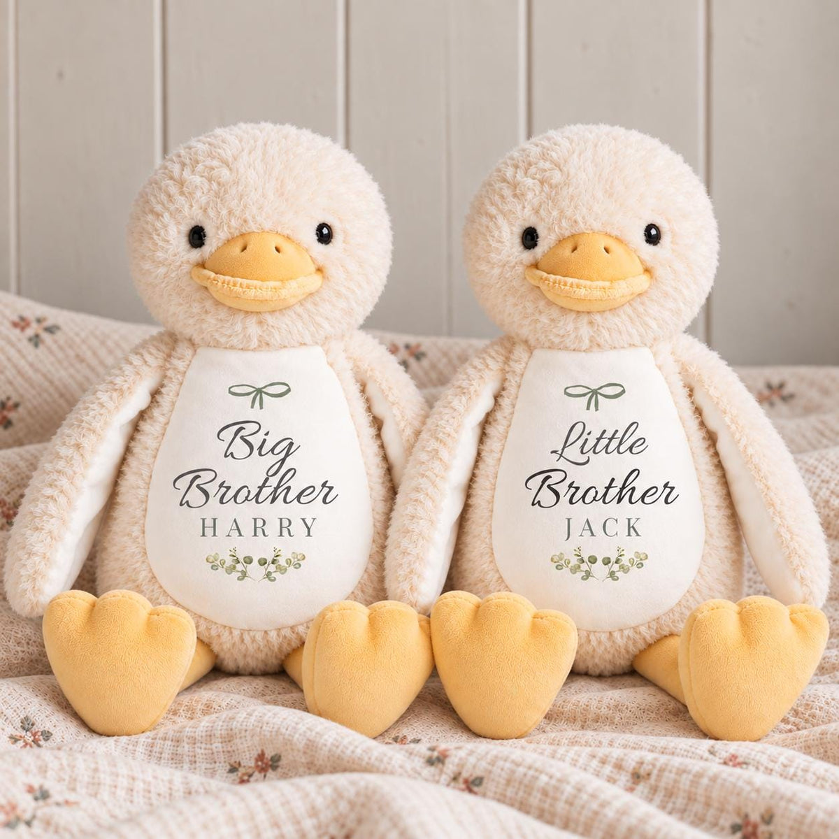 Personalised Big Brother Duck Teddy, New Baby Sibling Gift, Big Brother Gift, Pregnancy Announcement, Personalised Teddy with Name