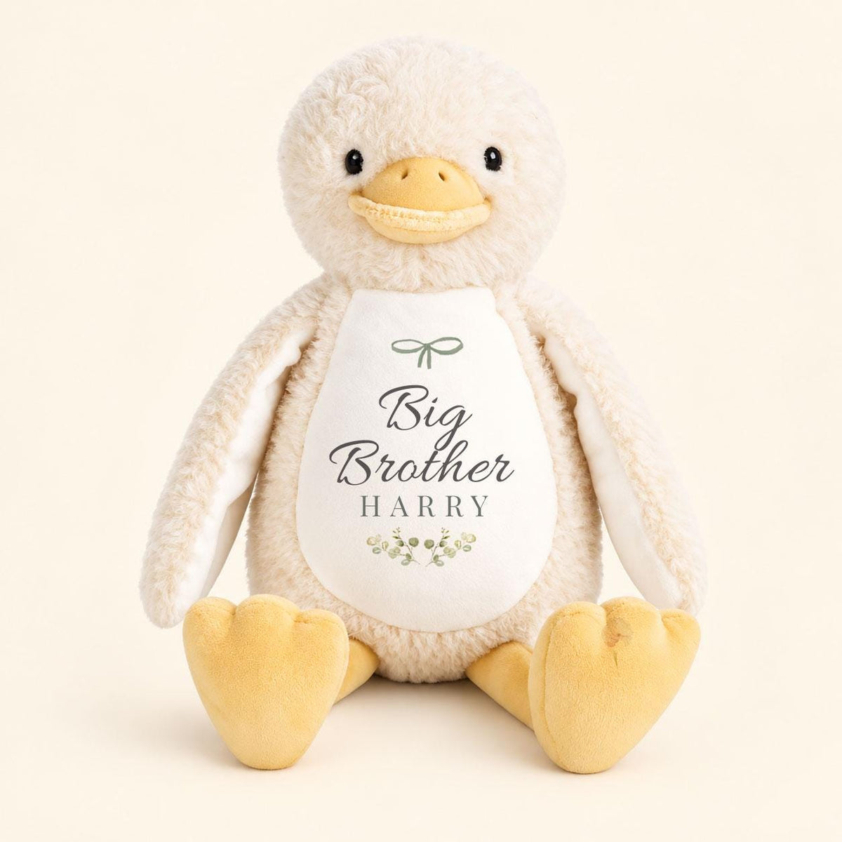 Personalised Big Brother Duck Teddy, New Baby Sibling Gift, Big Brother Gift, Pregnancy Announcement, Personalised Teddy with Name