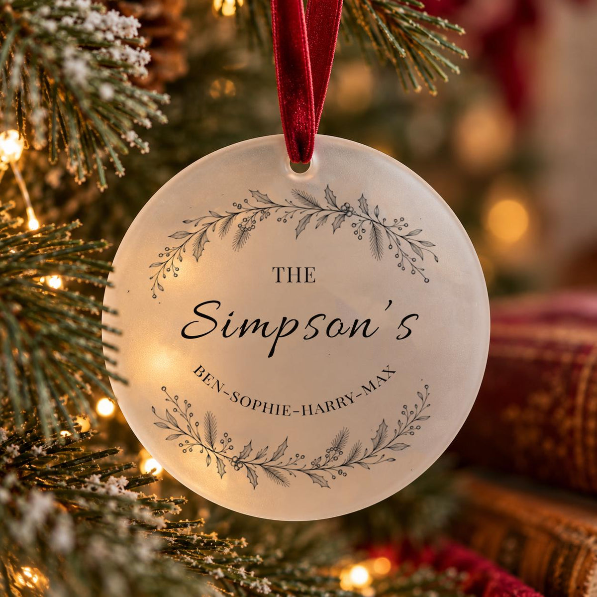 Personalised Family Christmas Bauble, Custom Family Name Decoration, Christmas Tree Keepsake, Family Names Ornament, New Home Gift