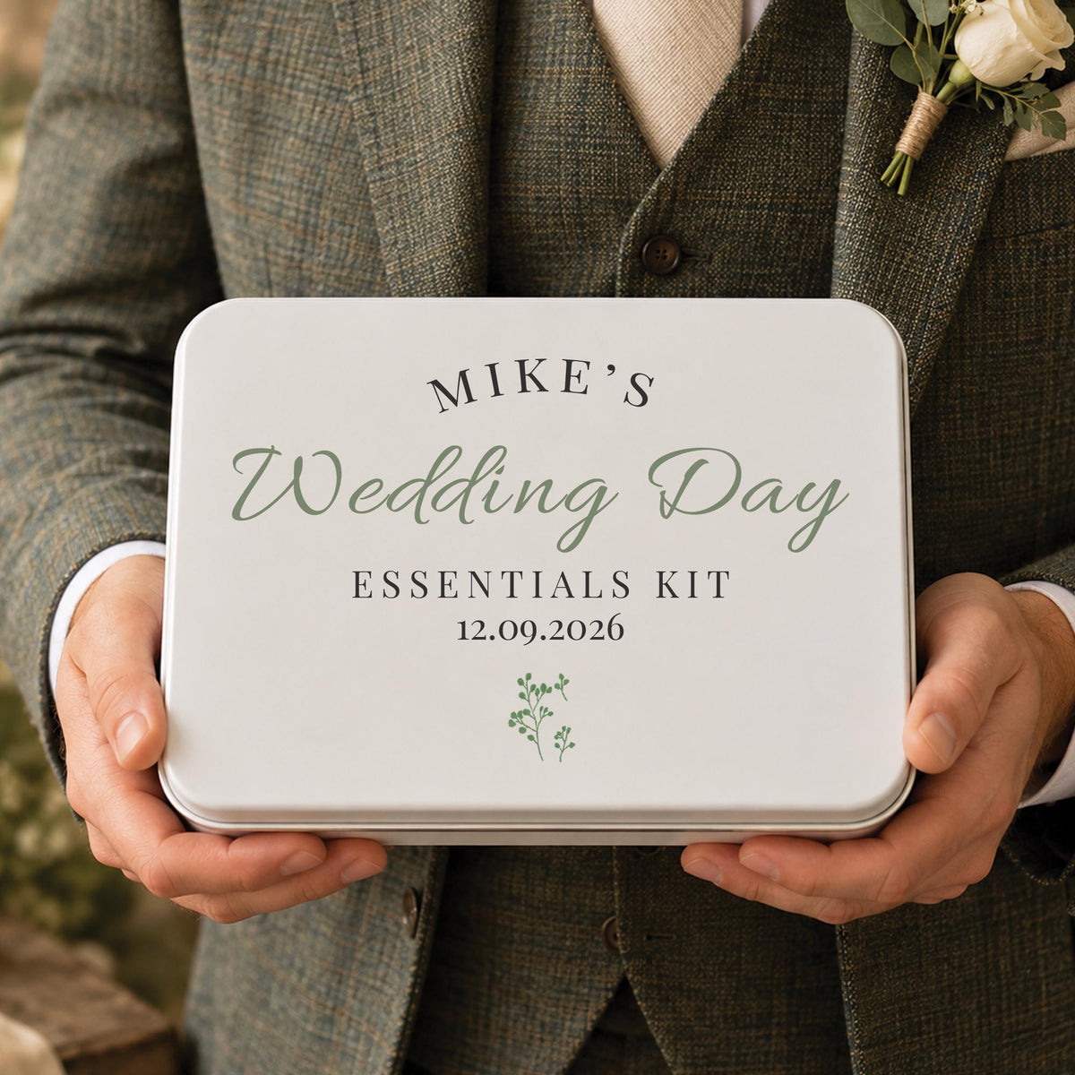 Personalised Groom Wedding Day Essentials Tin, Groom Survival Kit, Wedding Morning Gift, Groom Gift, Wedding Keepsake Box