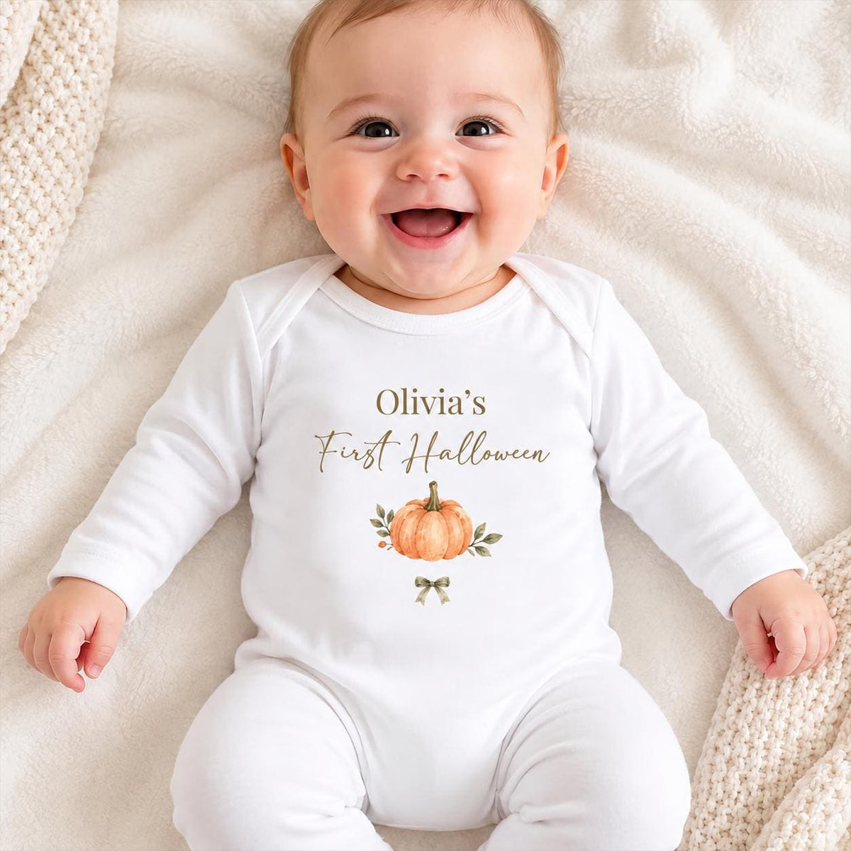 Personalised Baby's First Halloween Sleepsuit, First Halloween Baby Outfit Vest, Personalised Baby Vest, 1st Halloween Vest Fancy Dress