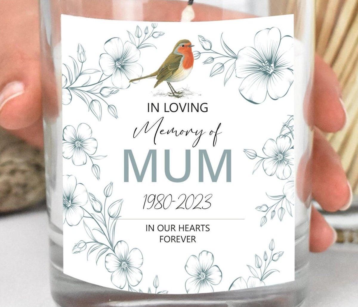 In memory of Mum Candle, Remembrance candle, Sympathy, Bereavement, Condolences, Mothers Day, Christmas, Mum Loss Candle, - Amy Lucy