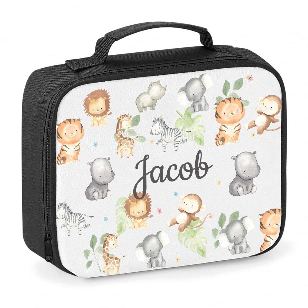 Lunch Bag Personalised Childs Jungle, Safari Lunch Bag, School Lunch Bag, Jungle Kids Lunch Bag, Nursery Lunch Bag - Amy Lucy