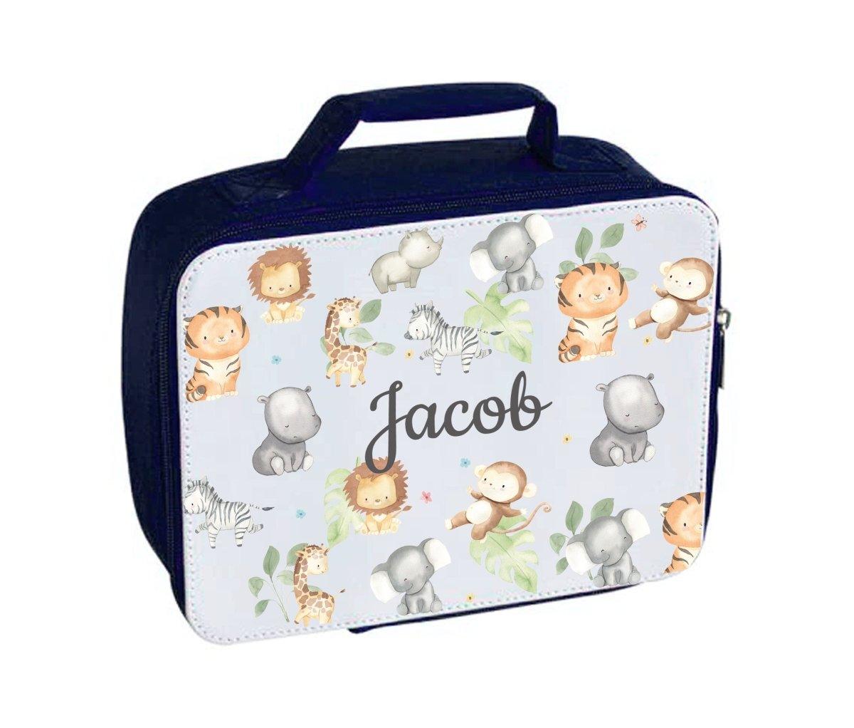 Lunch Bag Personalised Childs Jungle, Safari Lunch Bag, School Lunch Bag, Jungle Kids Lunch Bag, Nursery Lunch Bag - Amy Lucy