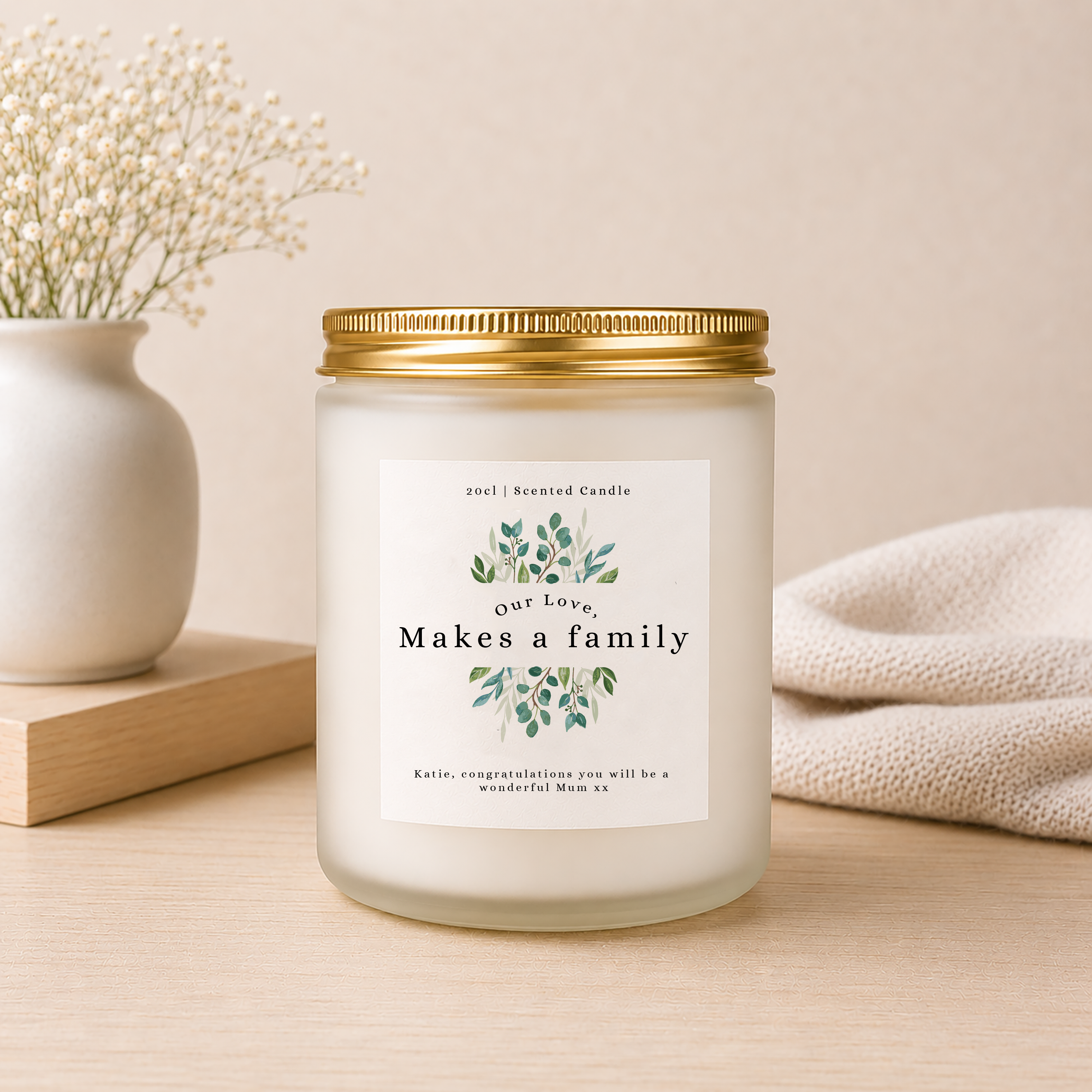 Love Makes A Family Candle, Adoption Gift, Mother's Day Candle Gift, Two Mums Gift, Step Mum Mothers Day, Foster Mum Gift, Two Dads Gift