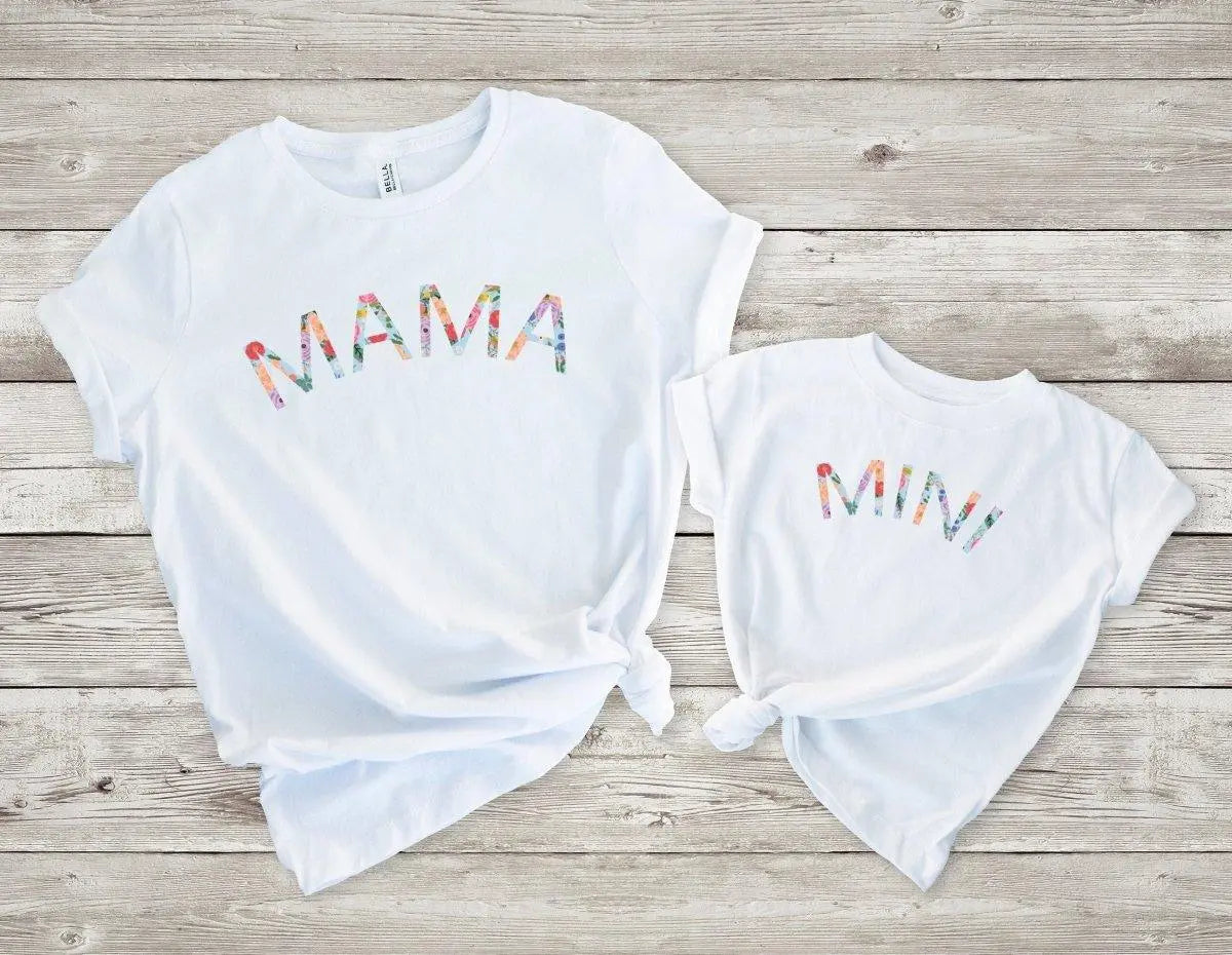 Mama and Mini T-Shirts, Matching Mum Daughter T-Shirt, Mini Me Matching Tops, Family Tees, Twinning with Mum, Mum Daughter Gift, Lounge Tee - Amy Lucy