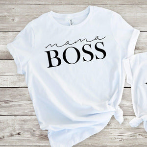 Mama Boss Mini Boss T-Shirts, Matching Boss Mum Daughter T-Shirt, Mini Me Matching Tops, Family Tees, Twinning with Mum, Mum Daughter Gift, - Amy Lucy