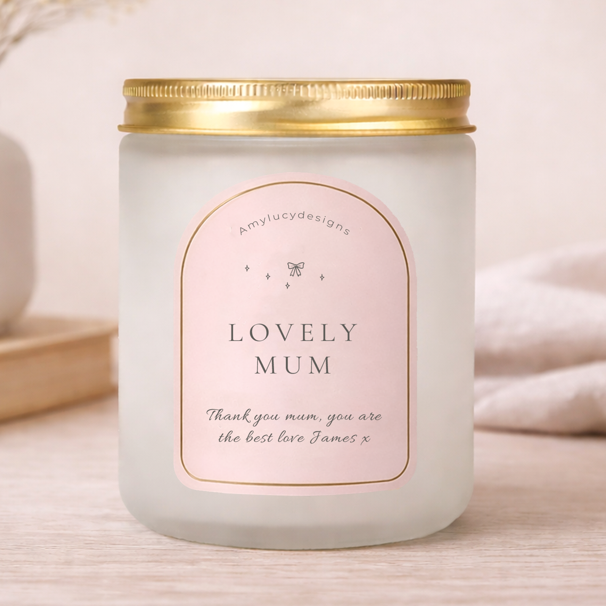 Personalised Lovely Mum Candle