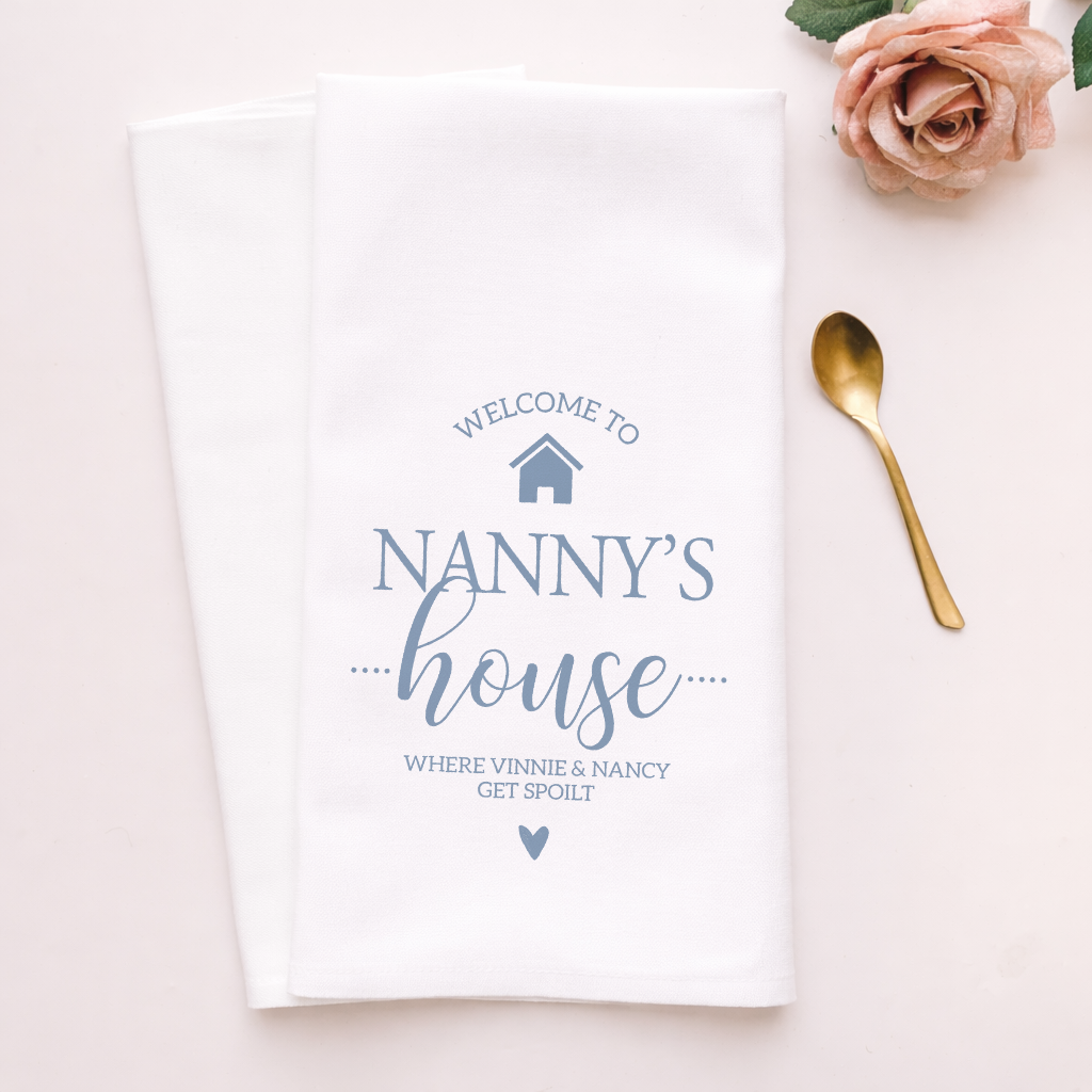 Personalised Nanny Tea Towel, Mother's Day Tea Towel, Personalised Gift for Nan, Nanny Gift, Mothers Day Gifts, Grandma Gift, Nana Tea Towel