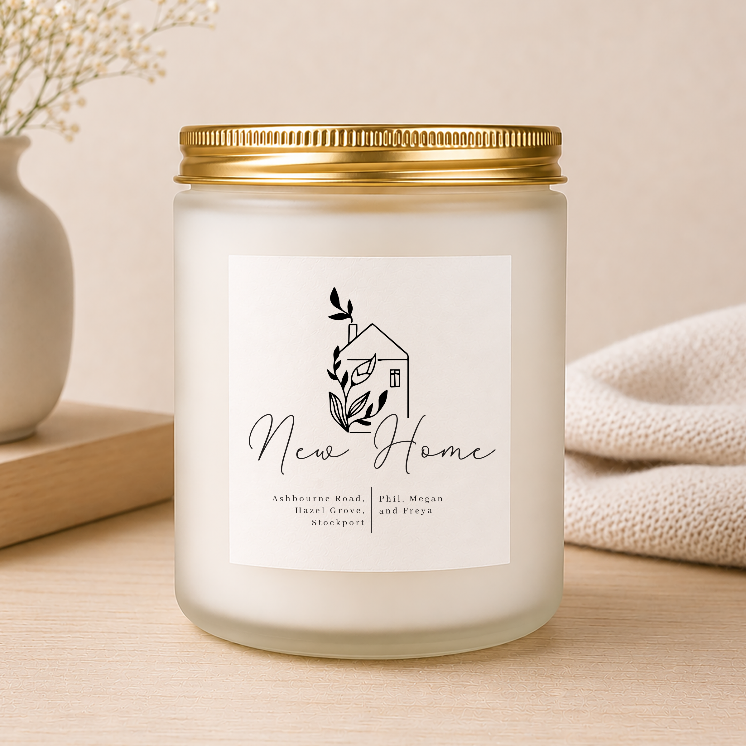 Personalised New Home Candle, Family Names Candle, Housewarming Gift, New Home Gifts, Custom New Home, Home Decor, Couple Gift, Home Gifts