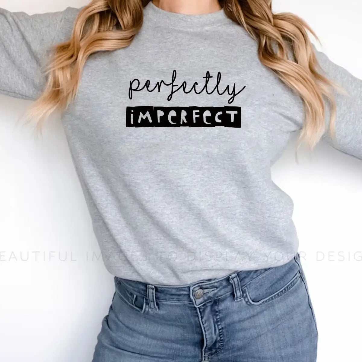 Perfectly Imperfect Sweater, Perfect Jumper, Self Love Sweater, Casual Ladies Sweater, Casual Jumper, Ladies Jumper, Beige Sweater, Stylish - Amy Lucy