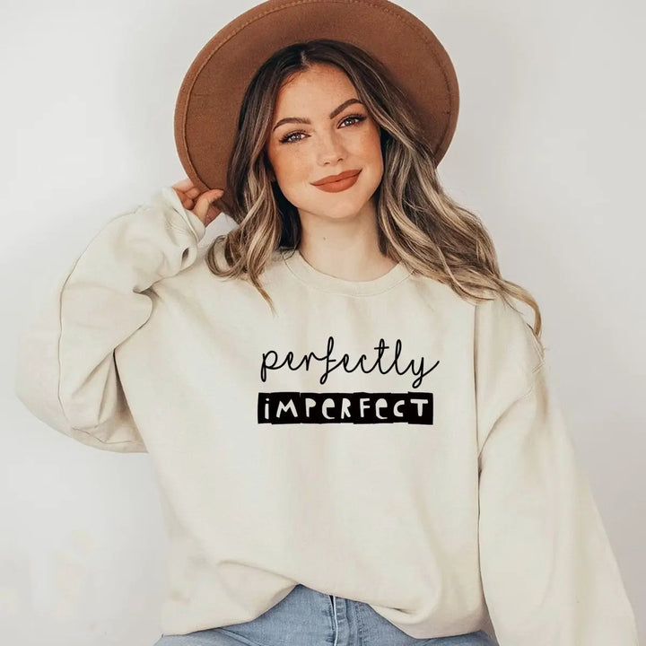 Perfectly Imperfect Sweater, Perfect Jumper, Self Love Sweater, Casual Ladies Sweater, Casual Jumper, Ladies Jumper, Beige Sweater, Stylish - Amy Lucy