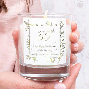 Personalised 30th Birthday Candle, Personalized Birthday Candle Gift, 30th Birthday Gift, Birthday Present, For Her, Birthday Any Age Gift - Amy Lucy