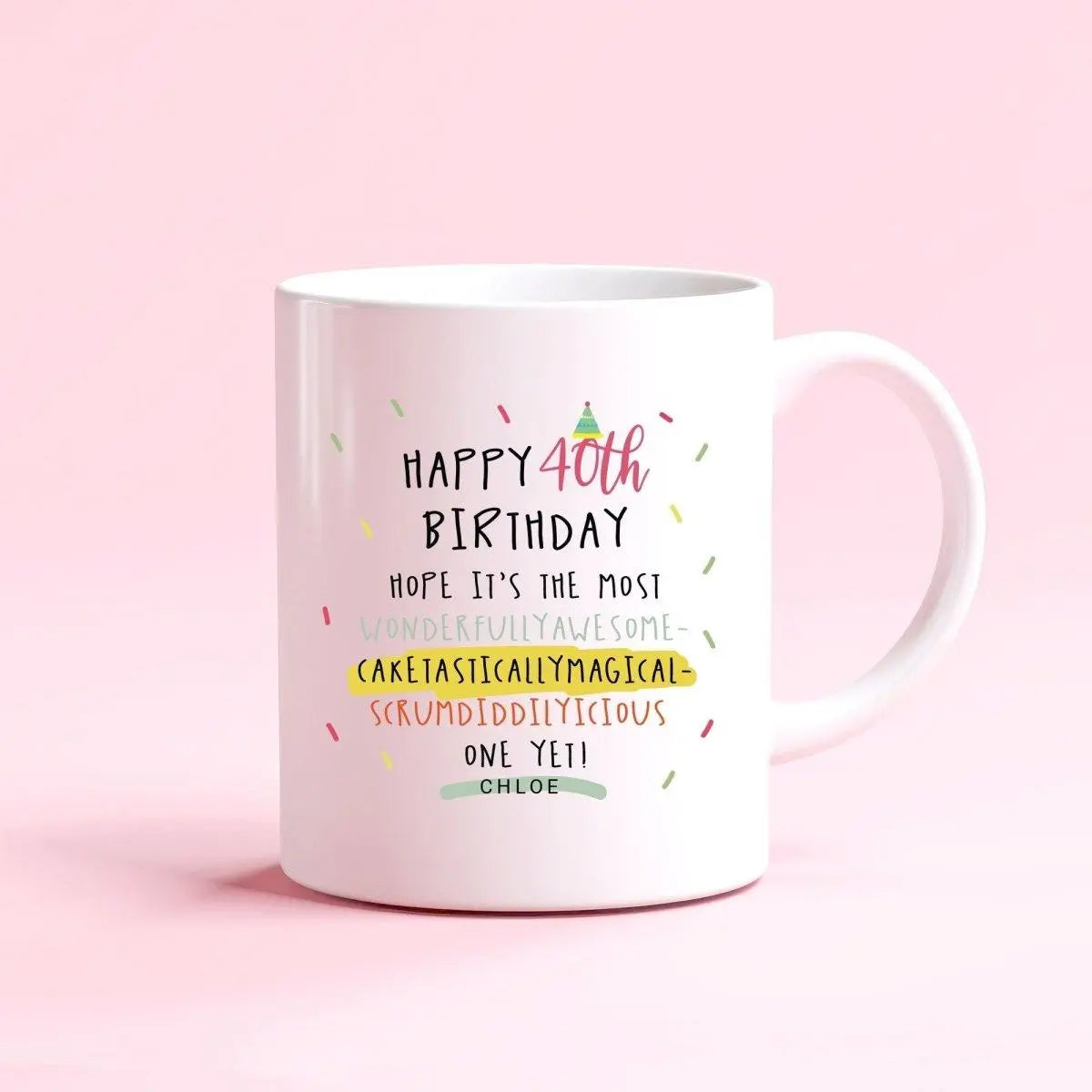 Personalised 40th Birthday Mug, 40 Birthday Age Gift, Fun Birthday Gift, Novelty Birthday Mug, Gift for Him, Custom Name Mug, Personalized - Amy Lucy