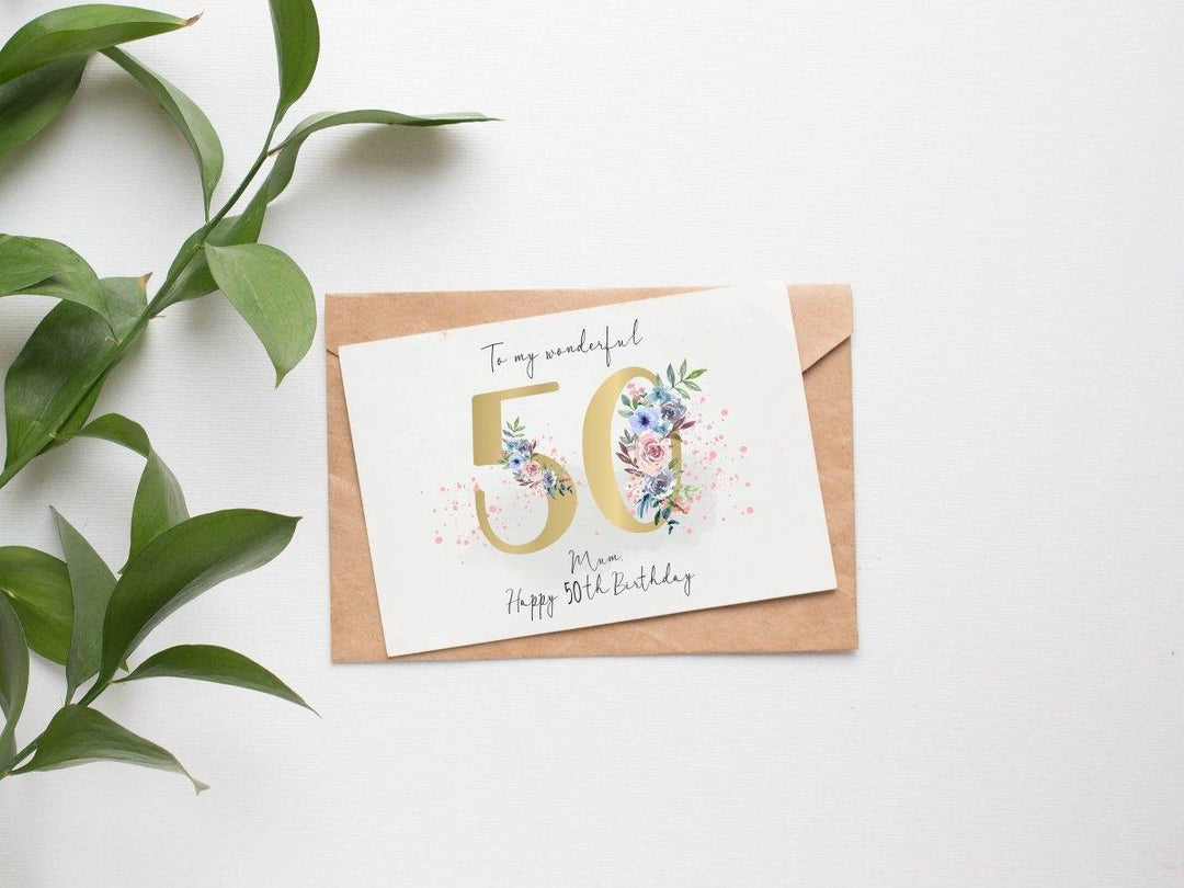 Personalised 50TH Birthday Card, Personalised Birthday Card, Age Birthday Card, Age Greetings Card, Custom Birthday Card, 50th Card - Amy Lucy