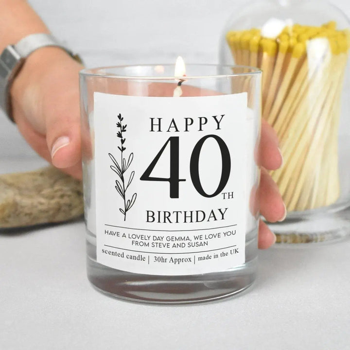 Personalised Age Birthday Candle, Personalized Birthday Candle Gift, Age Birthday Gift, Birthday Present, For Her, Birthday Celebration, - Amy Lucy